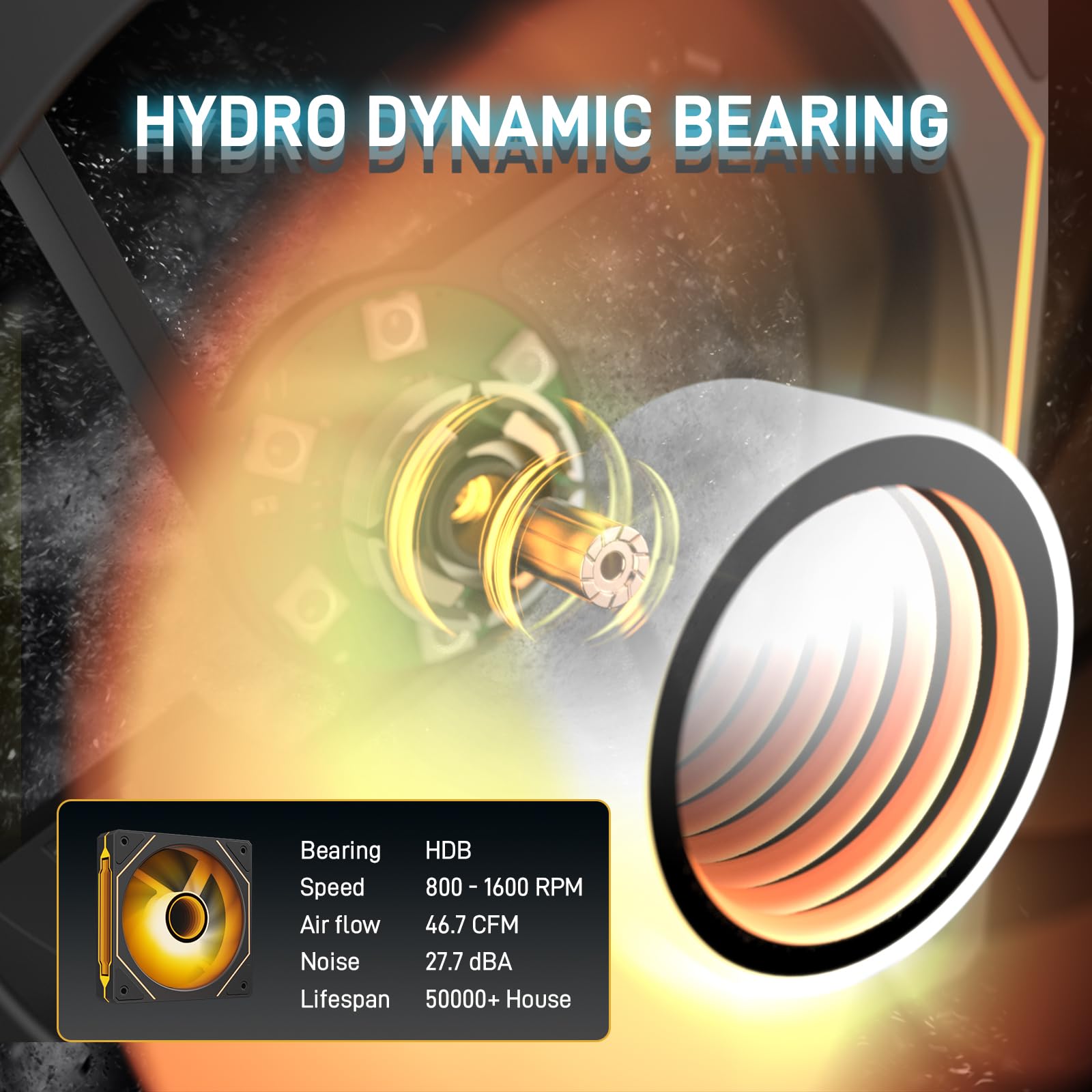 DARKROCK F120-3 in 1 120mm Infinite Mirror Design Gehäuselüfter mit PWM Steuerung & ARGB Effekt, Hydrauliklager für geräuscharmer Betrieb - Geeignet für die meisten PC-Kühlsysteme - Schwarz