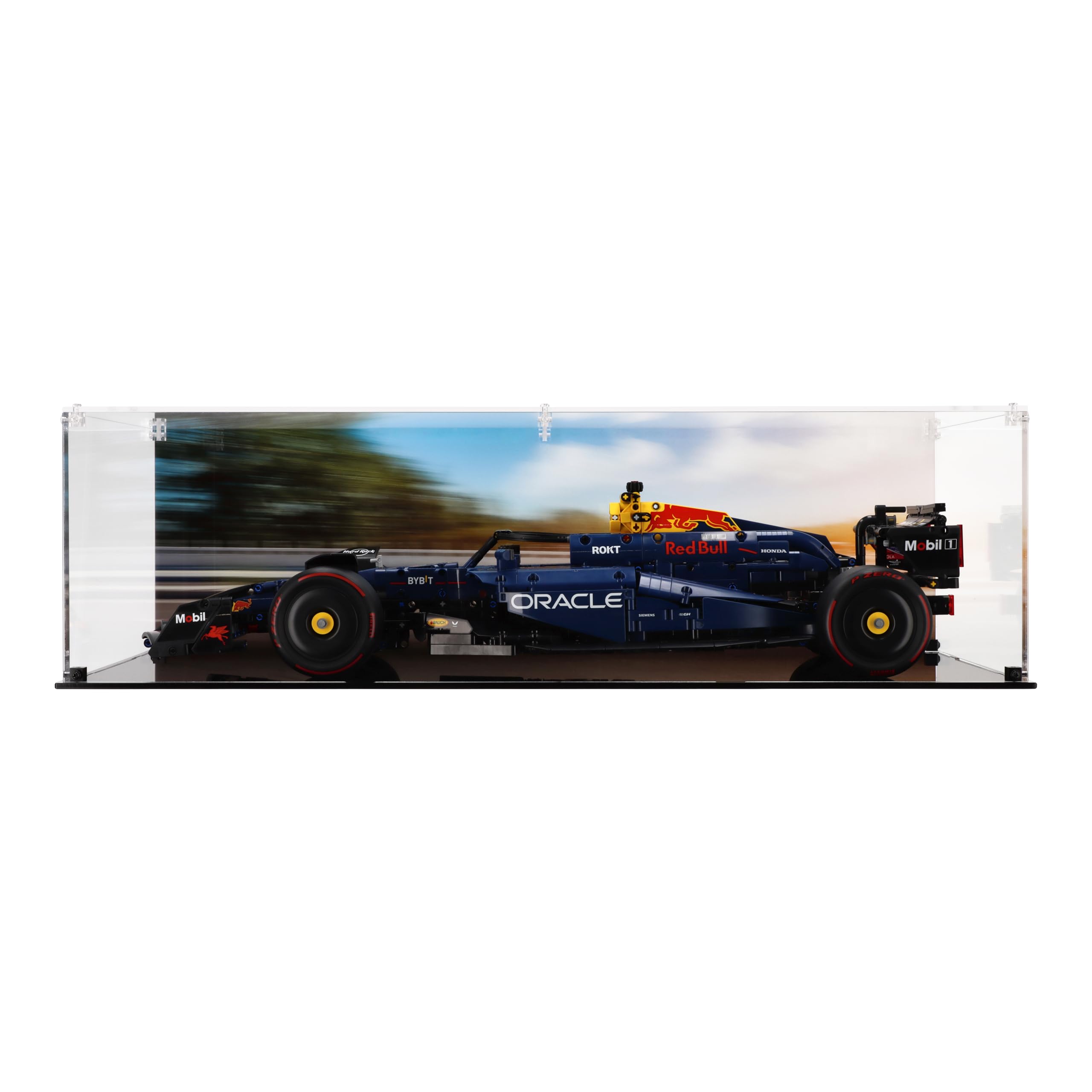 Plexico Print 4 Back Panel Display Case For Lego 42206 Oracle Red Bull Racing Rb20 F1 (Print 4 Back Panel)