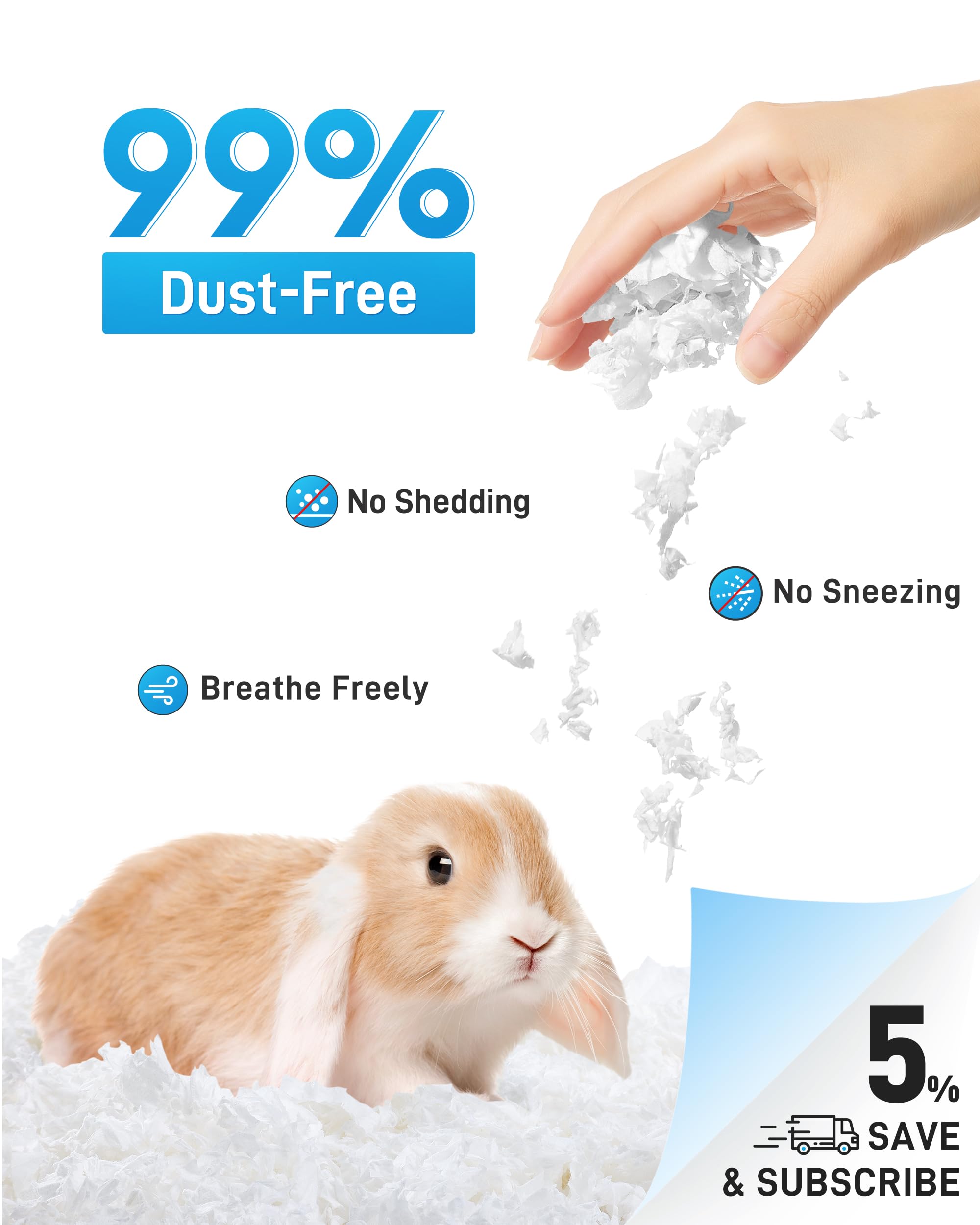 BUCATSTATE Lettiera Coniglio per Criceto/Coniglio Nano/Piccoli Animali/Roditori, Lettiera Carta Pellet 99,9% Priva di Polvere & Controllo degli Odori