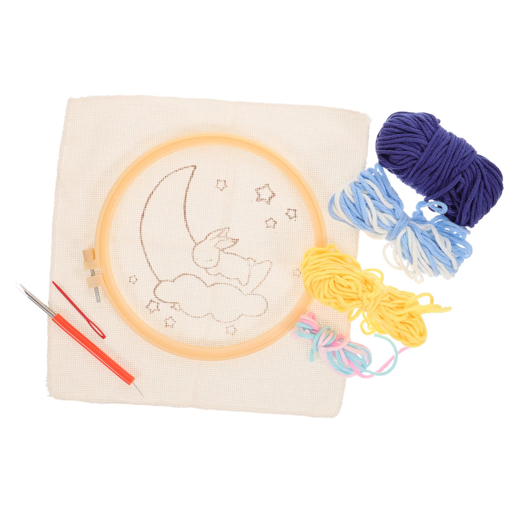 Lurrose 3ensembles Kit De Broderie Punch Needle Pour Débutants Aiguille De Broderie Avec Cerceau Matériel De Création Manuelle Pour Adultes