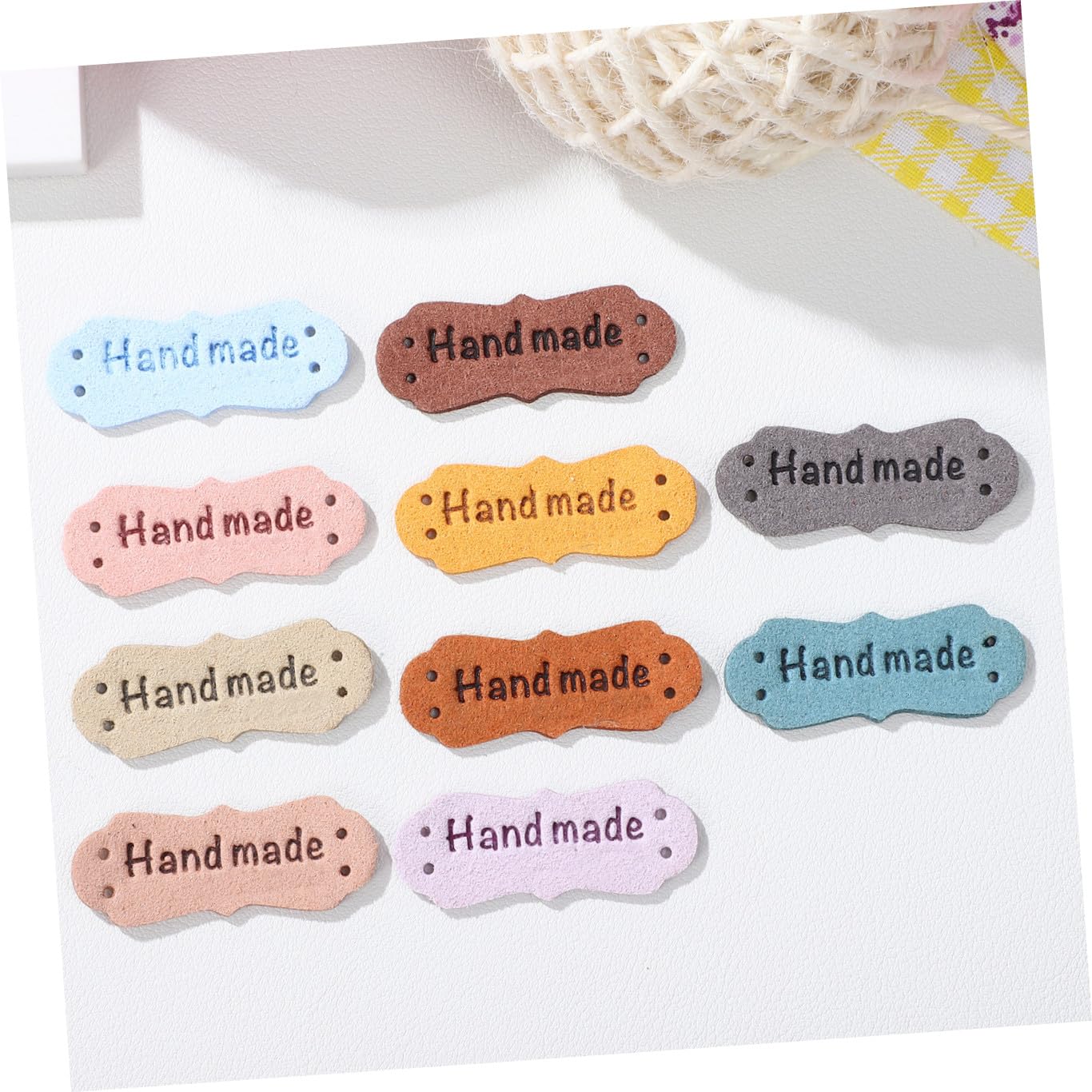 Abaodam 400pezzi Pz Etichette Pu Pelle Con Lettere Goffrate Per Accessori Fai Da Te Decorazioni Per Borse Abbigliamento e Scarpe Di Tonalità Diverse