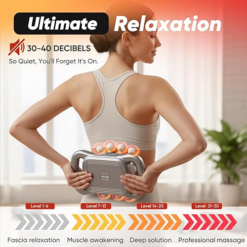 Miniatura 8 de Deep Tissue Massage Gun for Athletes  16 Heads, 9 Speeds & 3 Smart Modes, Ultra-Quiet Brushless Motor, Type-C Rechargeable (1800mAh), Ergonomic