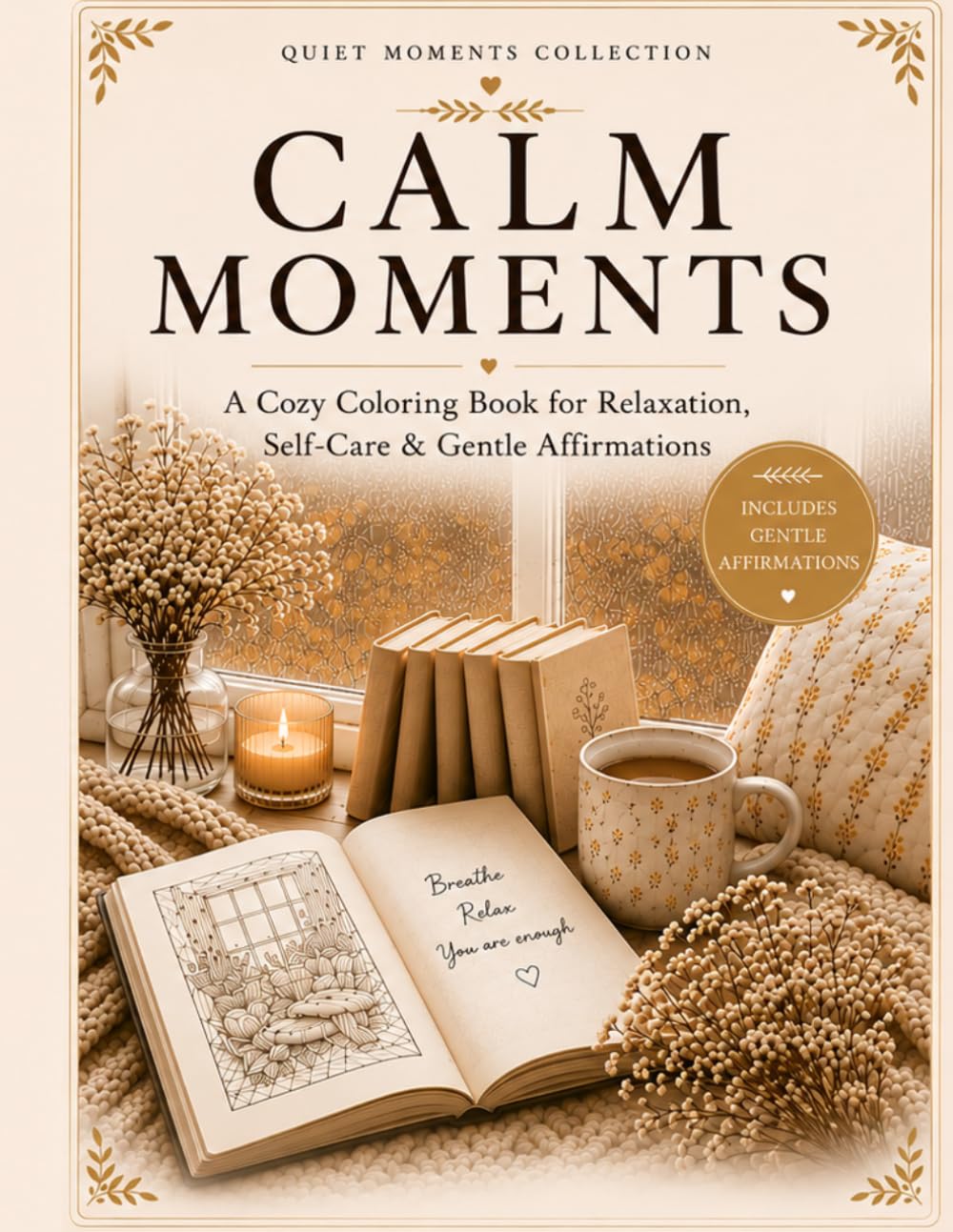 Calm Moments: A Cozy Coloring Book for Relaxation, Self-Care & Gentle Affirmations