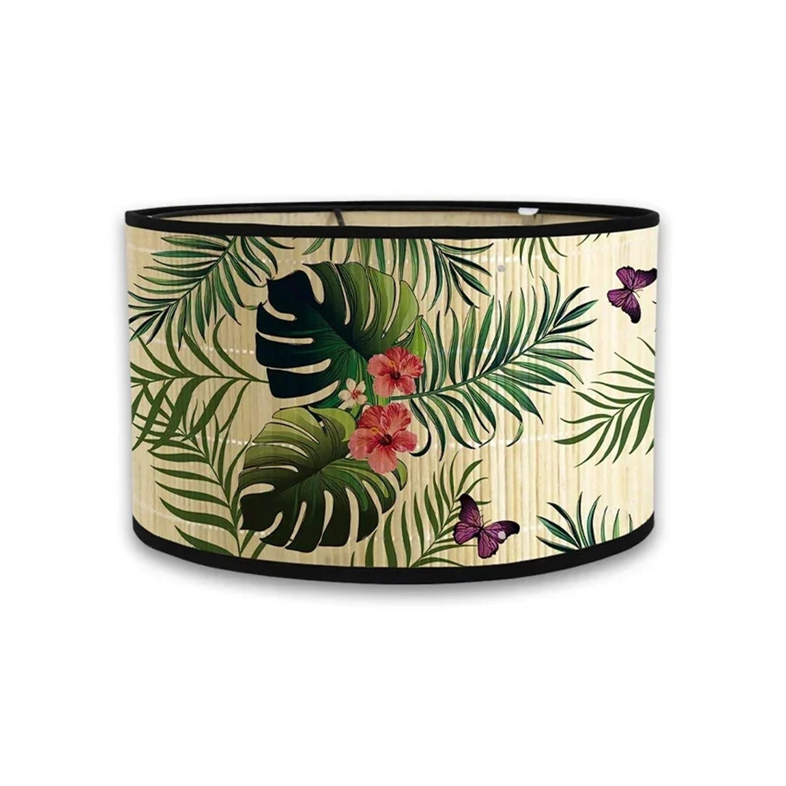 Luxemetals 5 E27 Lamp With Retro Bamboo Hand Printed Lampshade(5)
