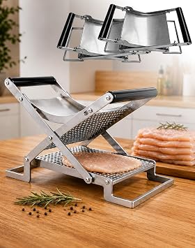 Schnitzel Press Machine, Stainless Steel Manual Meat Tenderizer,2PCS