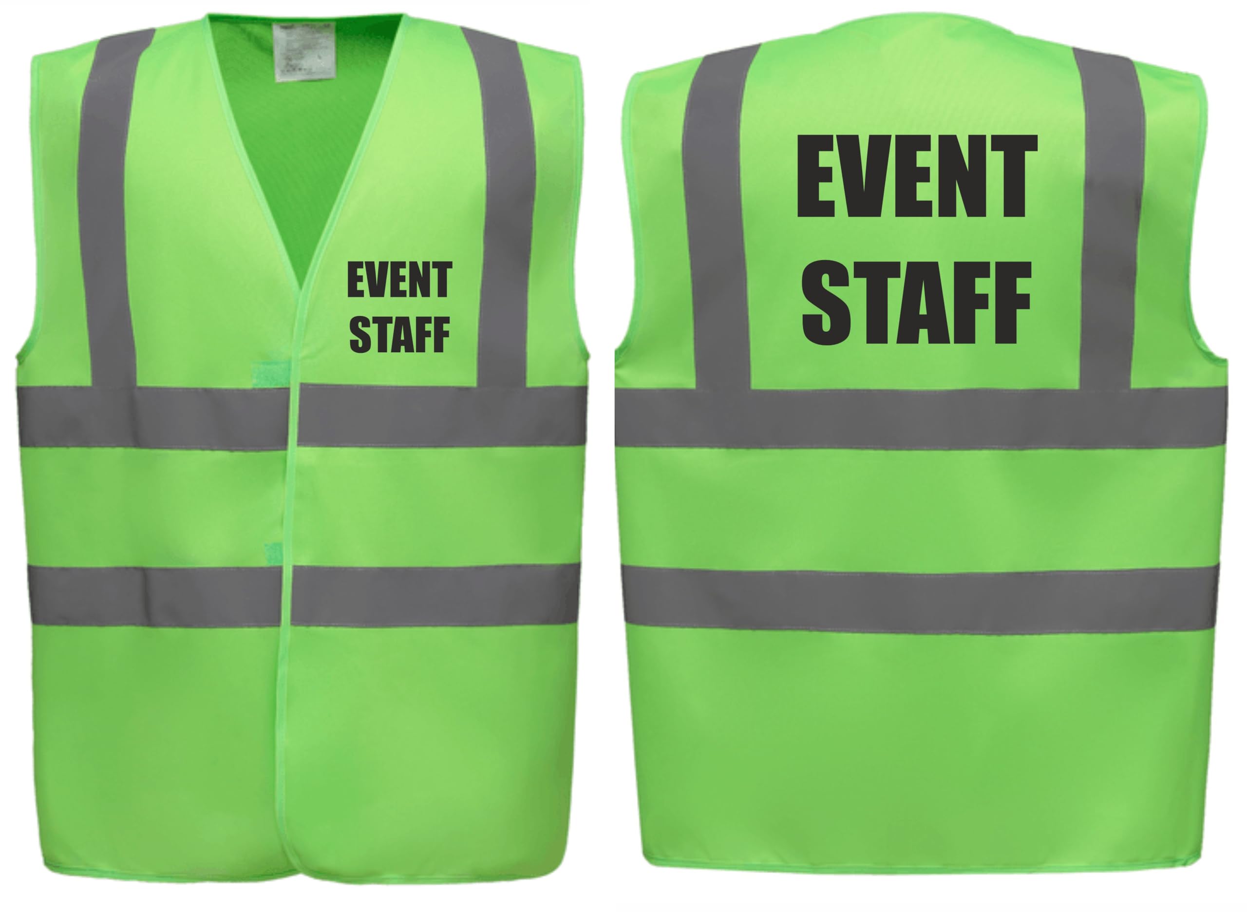 Brook Hi Vis Premium Safety Vest - EVENT STAFF Printed Front & Back, Event Management High Viz Waistcoat, Available in 14 Colours, Festivals (UK, Alpha, XXL, Regular, Regular, Lime Green)