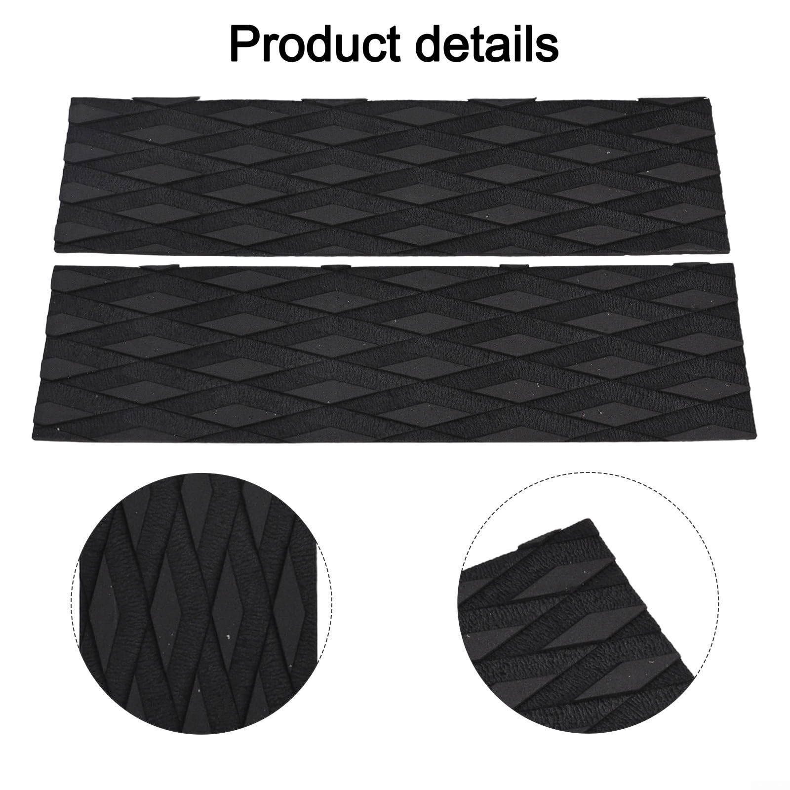 Almohadillas de tracción EVA antideslizante para tabla de surf 11.8 x 3.1 pulgadas Negro