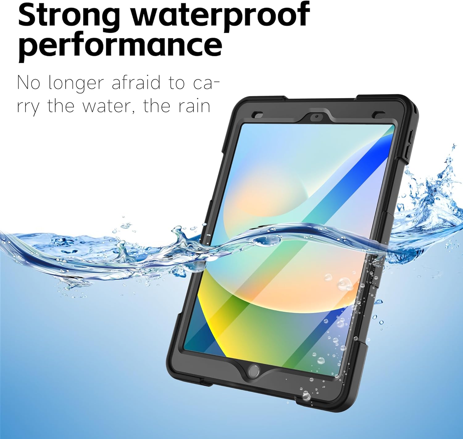 Designed for iPad 9th/ 8th/ 7th Generation 10.2 inch Waterproof Case,IP68 Waterproof, Full Body Rugged Shockproof Dustproof Protective with Screen Protector&Stand&Hand Strap