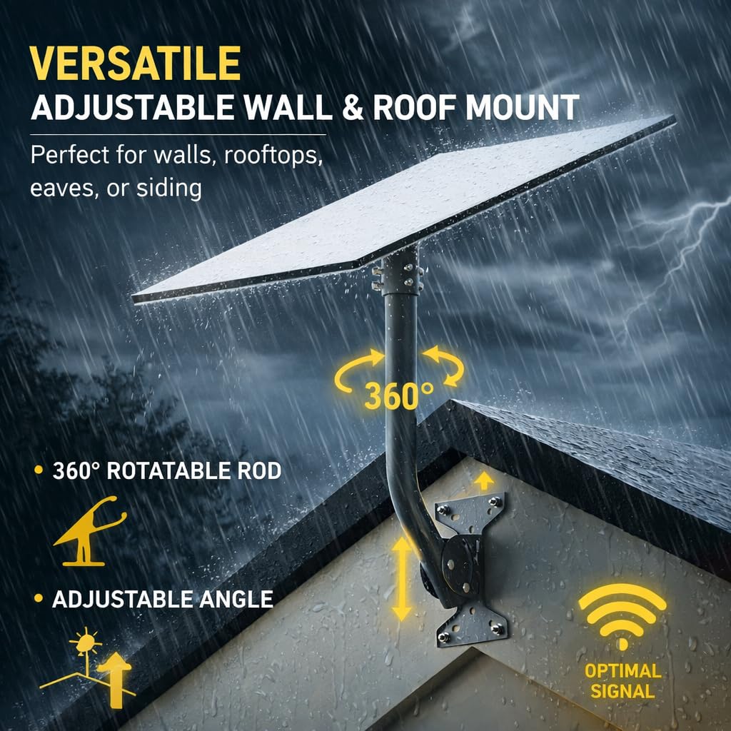 Kit di montaggio regolabile per tetto a parete Starlink, compatibile con piatto standard V4 Starlink, include adattatore per tubi in acciaio resistente Gen 3