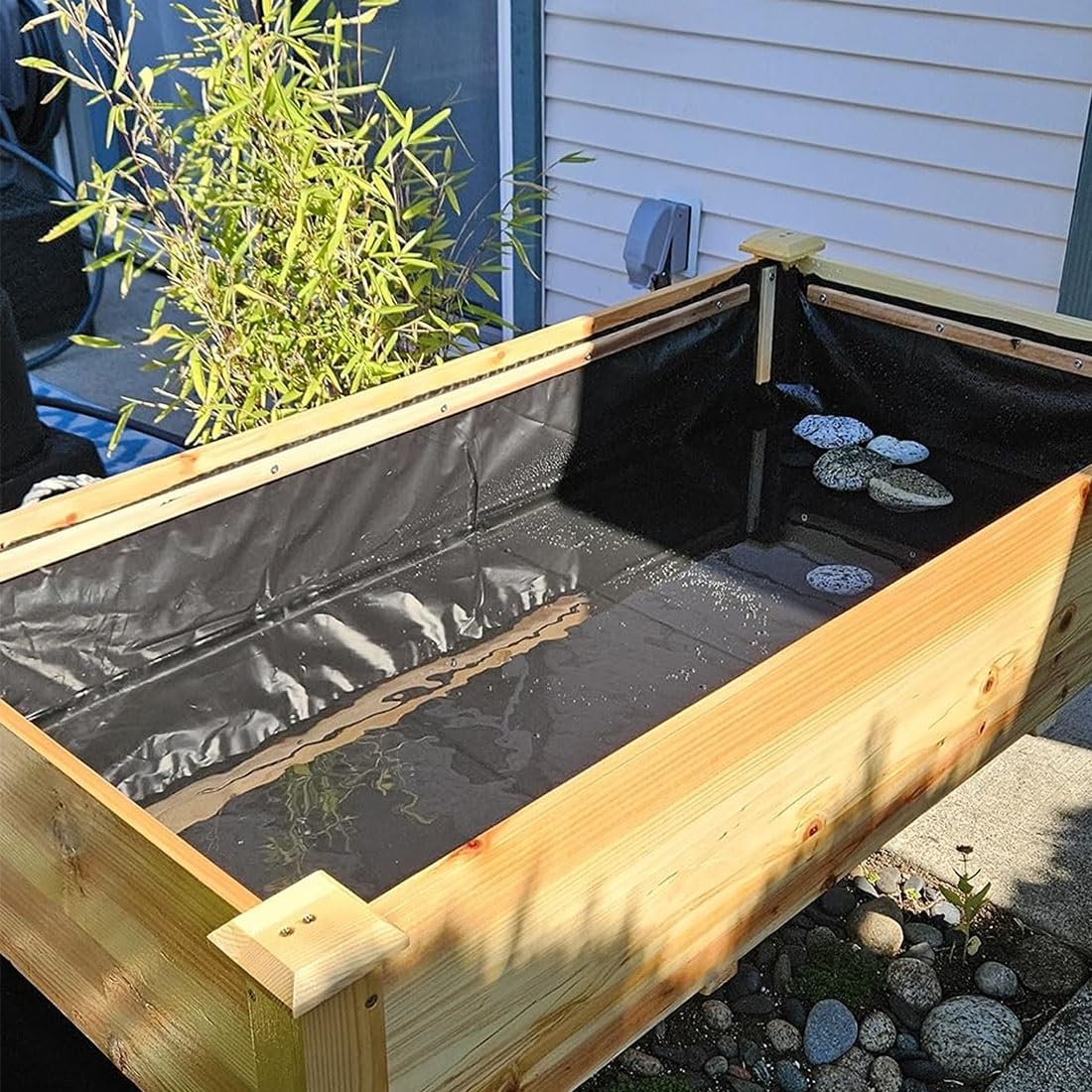 Rivestimento per Laghetto Flessibile Telo per Laghetto da Giardino, 1x1 2x2 3x3 4x5 6x8.0m Fodera Laghetto Koi Pieghevole per Fontane Paesaggistica Ninfee Pellicola(5x9.0m (16.4x29.5ft))