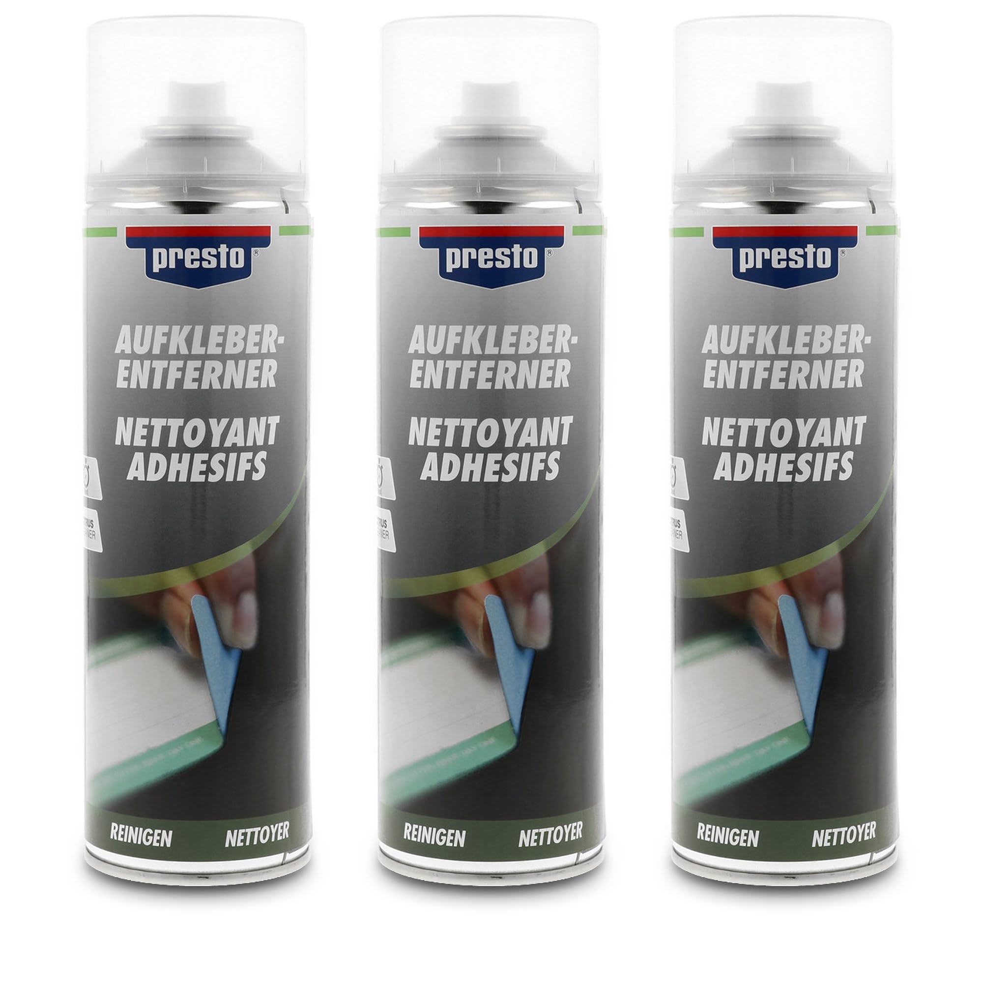PRESTO 3x 500ml Aufkleber-Entferner - Etiketten Sticker Klebeband Klebstoff