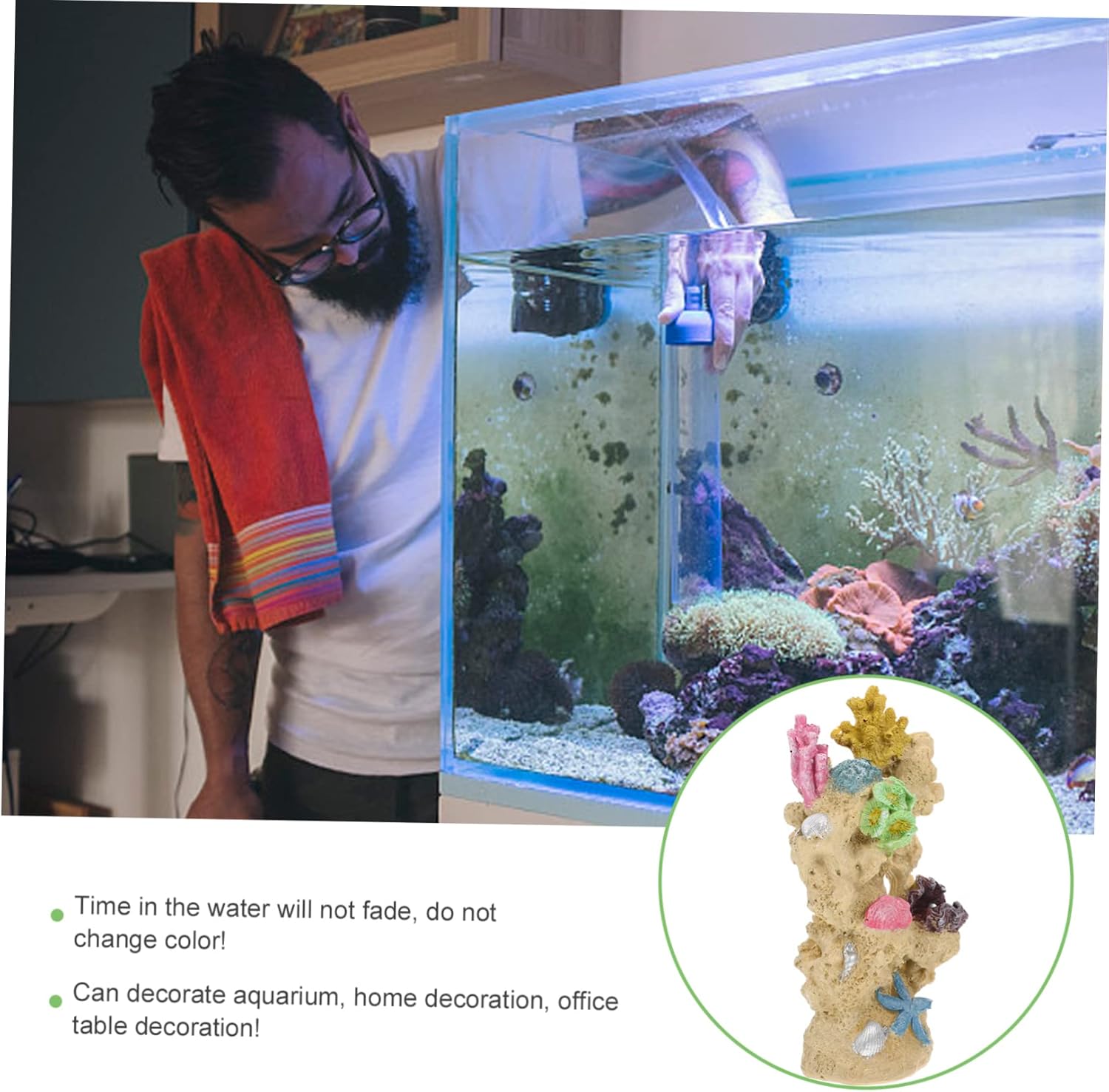5pcs Aquarium Landscaping Coral Aquarium Resin Ornament Fish Tank Ornaments Fake Coral Fake Rock for Aquarium Underwater Landscape Decor Plants Decor Accessori
