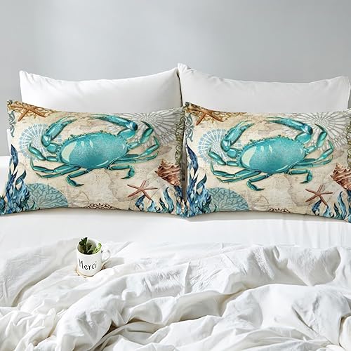 Miniatura 4 de Juego de ropa de cama de playa con diseño de palmeras hawaianas y nubes, funda de edredón con diseño de isla tropical y naturaleza marina, ropa de