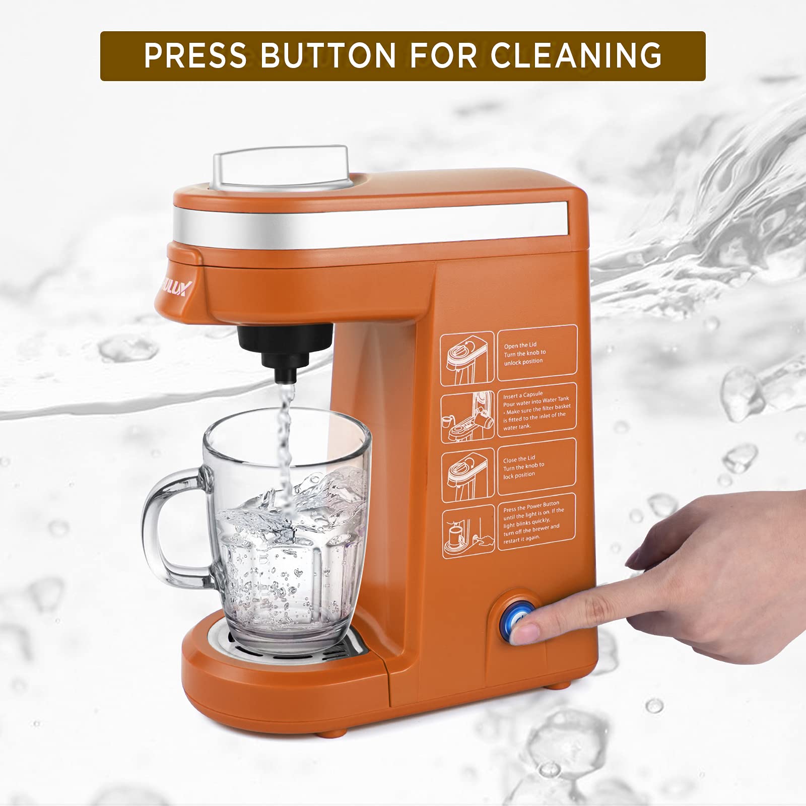 CHULUX Coffee Maker SingleServe Coffee Machine for Capsule,Orange Buy