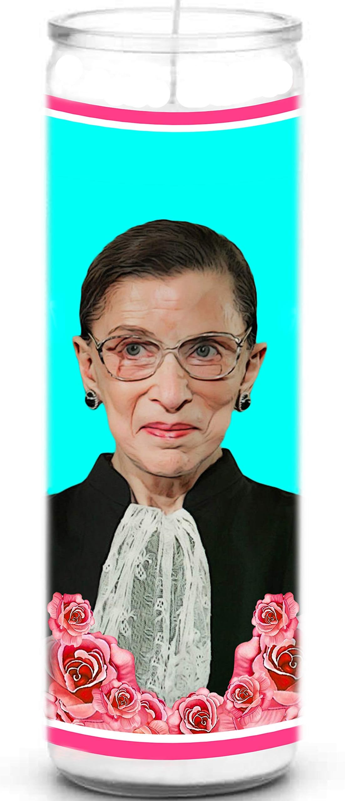 Ruth Celebrity Candles - Funny Saint Candles - Votive Glass Jar White Candle - Devotional Candles for Bader Ginsberg Lovers - Handmade Soy Wax Candles - Unique Novelty Gift for Law Lovers