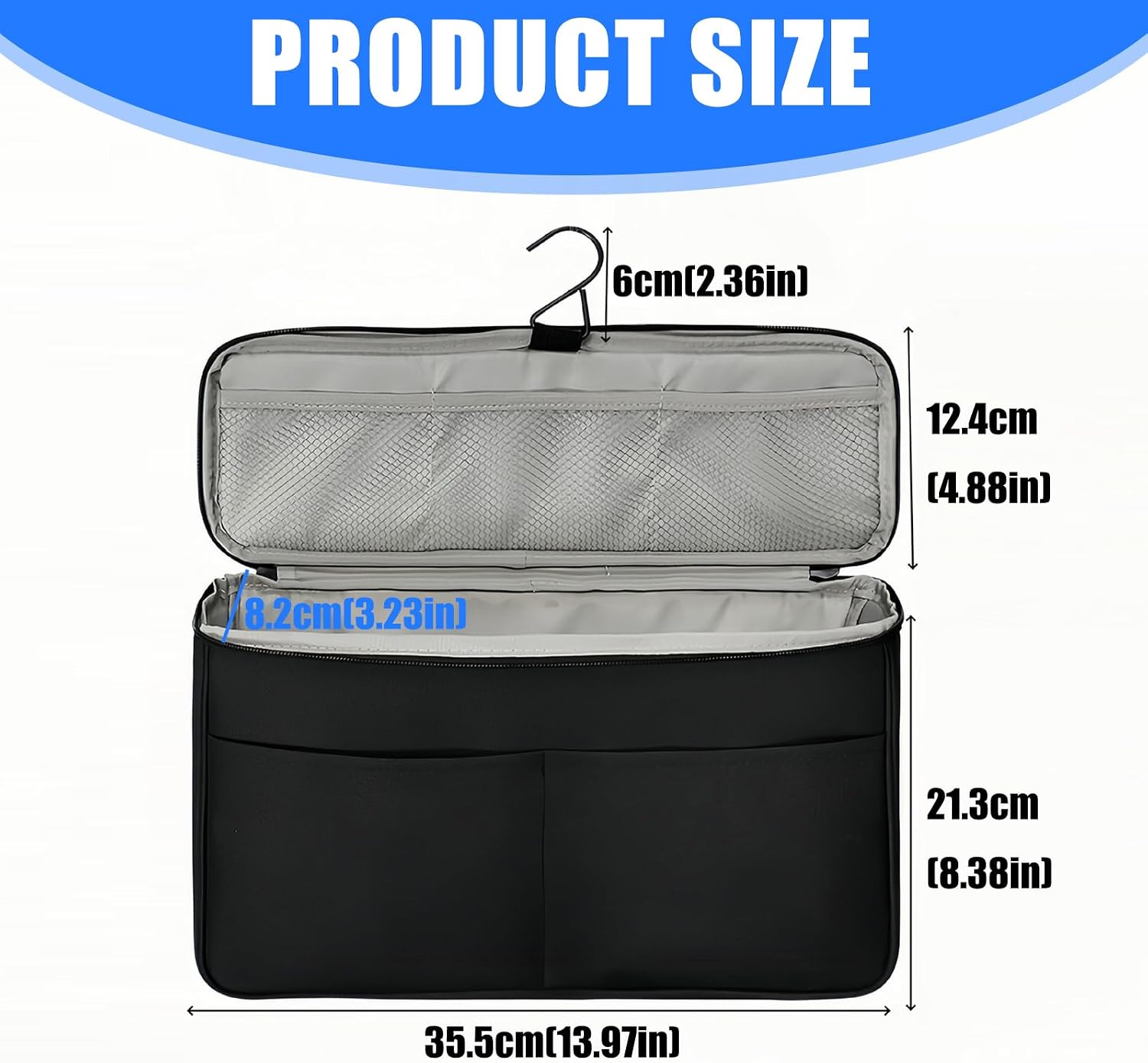Carrying Case with Handle for Curling Iron and Attachments Multi Layer Protective Holder with Shockproof Lining Curling Iron Storage Bag