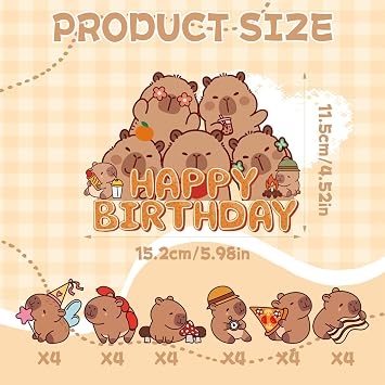 Pack of 25 Capybara Cake Decorations Capybara Cake Decoration Cake Topper Cake Decoration Birthday Cake Topper Set Happy Birthday Cake Topper
