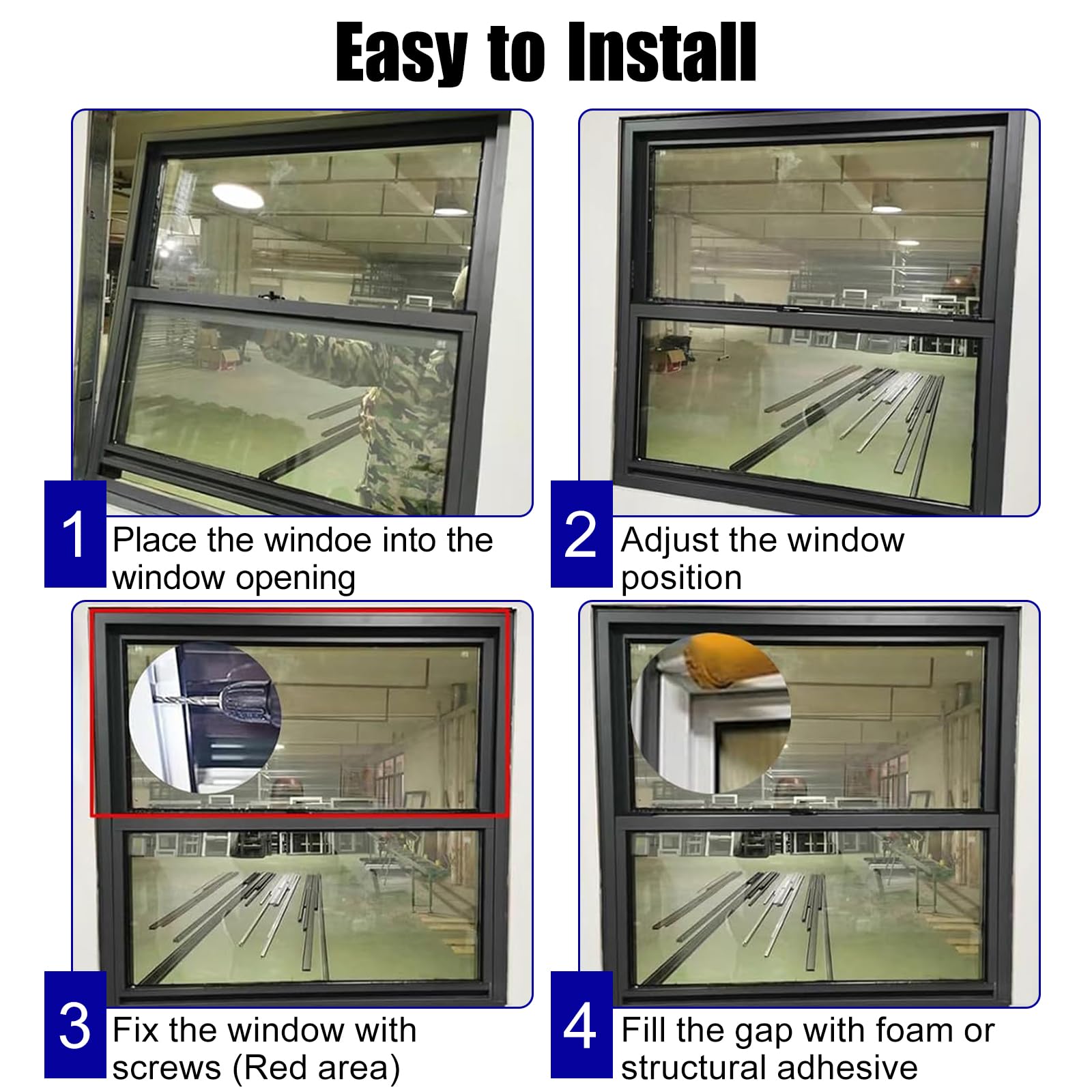 Repuesto de ventana corredera de aluminio negro de 19 x 33 pulgadas, diseño de ventilación para cobertizos, hogares, duchas, gallineros, aislamiento acústico, fácil instalación y resistente a la