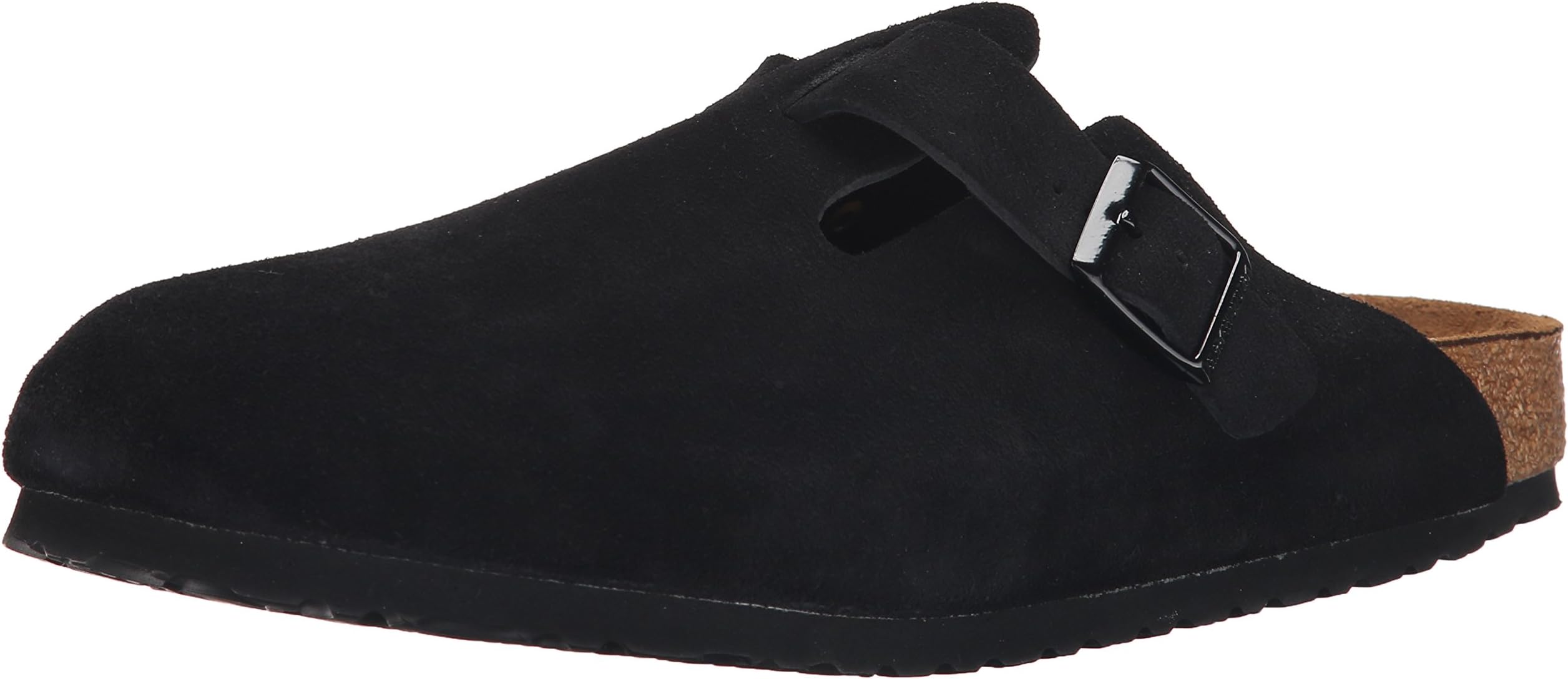 Birkenstock Boston Soft Footbed Suede Leather - Black