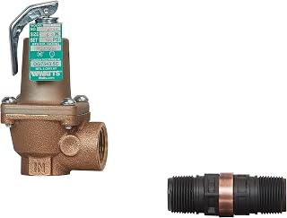 Watts 174A-030-FS Bronze Boiler Pressure Relief Valve, 3/4 Inch, 30 psi Pressure Relief Point, Bronze Body with Automatic Reseating, NPTF Threaded End Connections, Discharge Line Flood Sensor Included