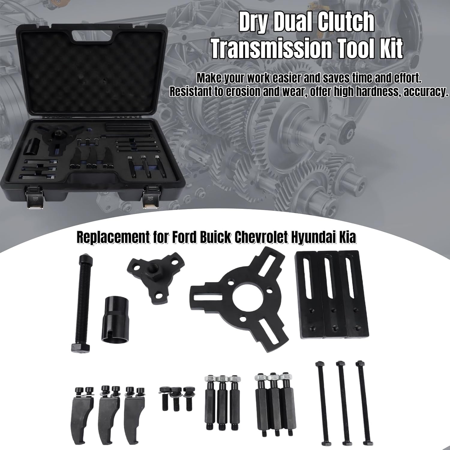 Dry Dual Clutch Transmission Remover Installer Tool Kit Replacement for Ford Buick Chevrolet Hyundai Kia