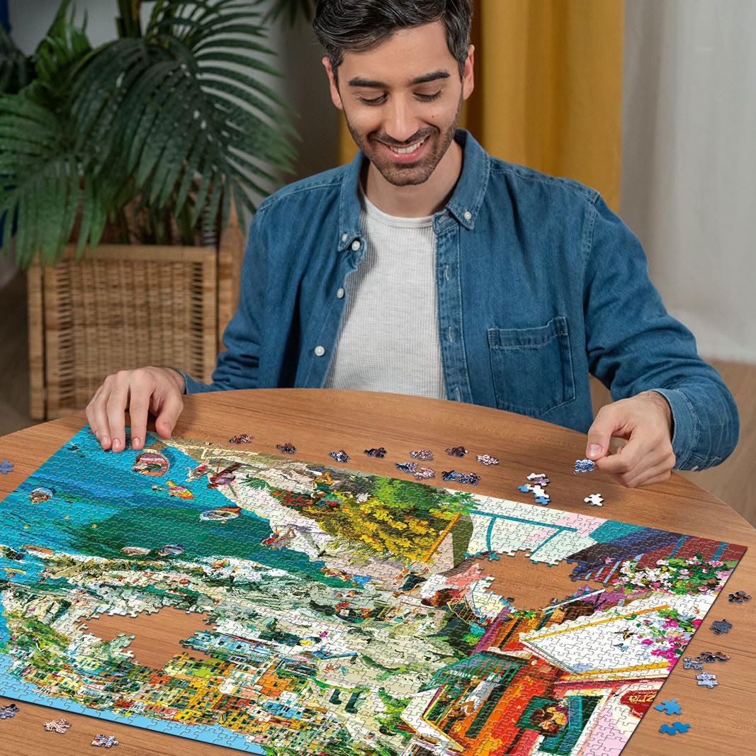 Ravensburger - Puzzle Romanticismo alle Cinque Terre per Adulti e Ragazzi, 1500 Pezzi, Idea Regalo per Lei o Lui, 80x60 cm