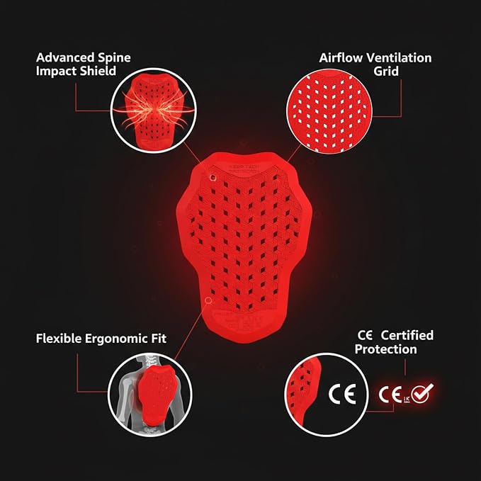 Protector de espalda CE Nivel 2 para mujer color rojo miniatura 3