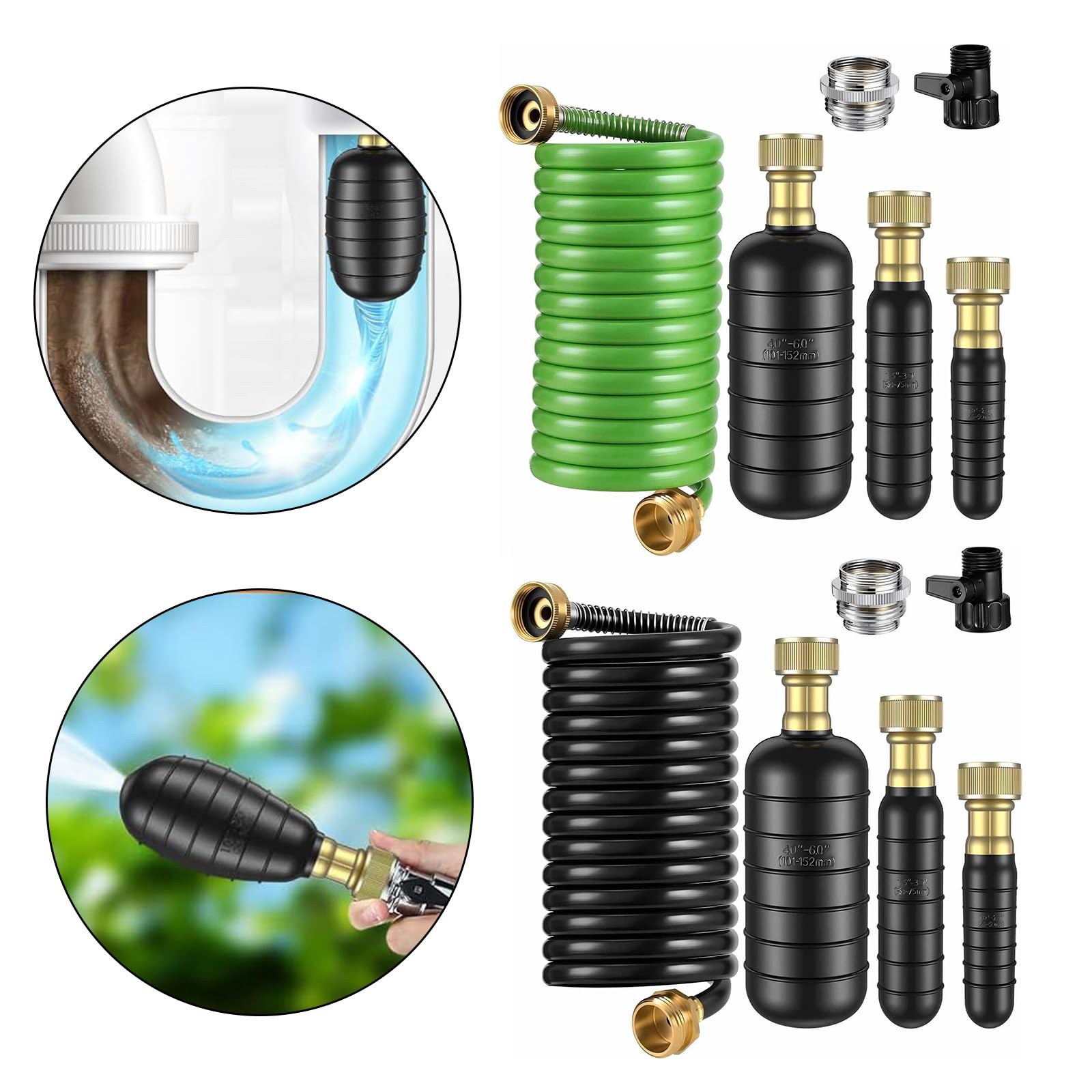 Adaptador de grifo de latón expandible, manguera de drenaje retráctil, apto para limpieza de riego al aire libre, materiales ABS, fácil instalación, adaptador de grifo de latón, manguera de jardín