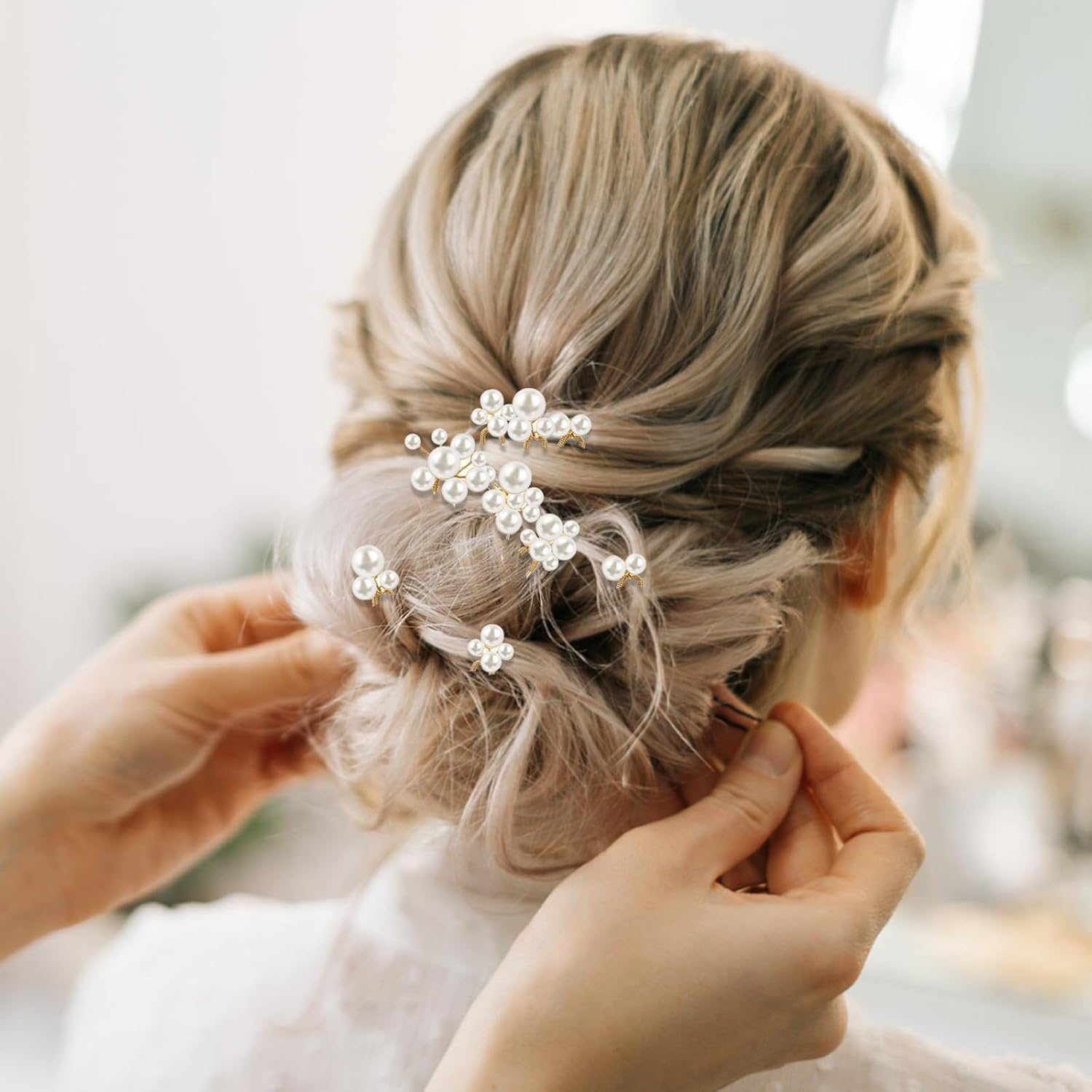 9Pcs Pearl Wedding Hairpin, Exquisite Wedding Accessories, Beautiful Pearl Hair Pins Decorations for Women, Bridal Hair Pins Decor Suitable for Brides Bridesmaids Hosts - Image 5
