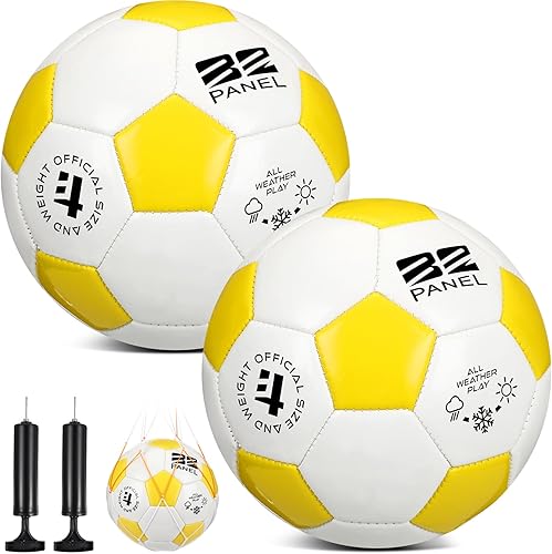 Miniatura 14 de Shappy 2 pelotas de fútbol de Navidad a granel con bomba, bolsa de malla, tamaño oficial 3, 4, 5, pelota de fútbol colorida para interiores y Negro,