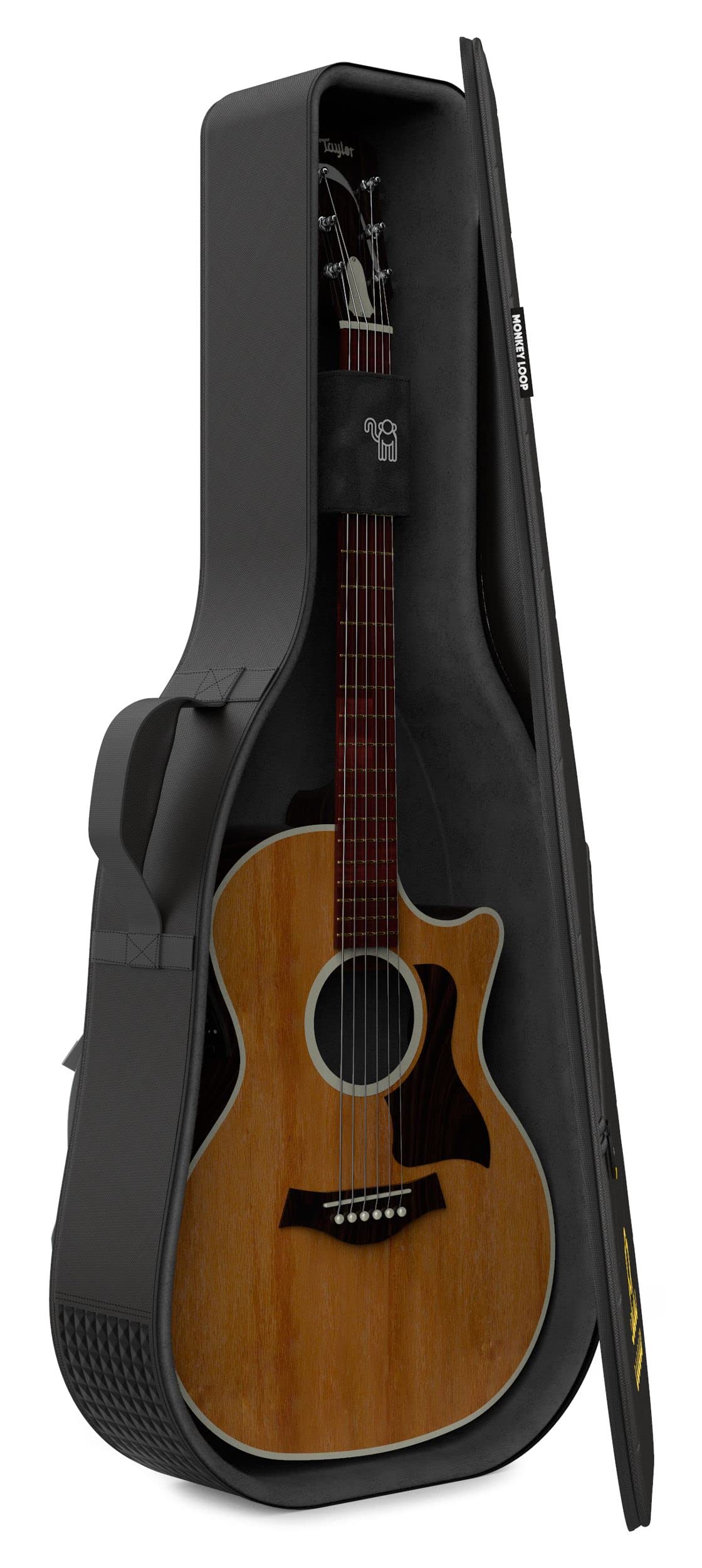 MONKEY LOOP Touring Acoustic - Étui pour Guitare avec Rembourrage de 23 mm - Étui Semi-Dur pour Guitare Acoustique - Poche Extérieure pour Accessoires - Sangles Réglables - Résistant à l'eau
