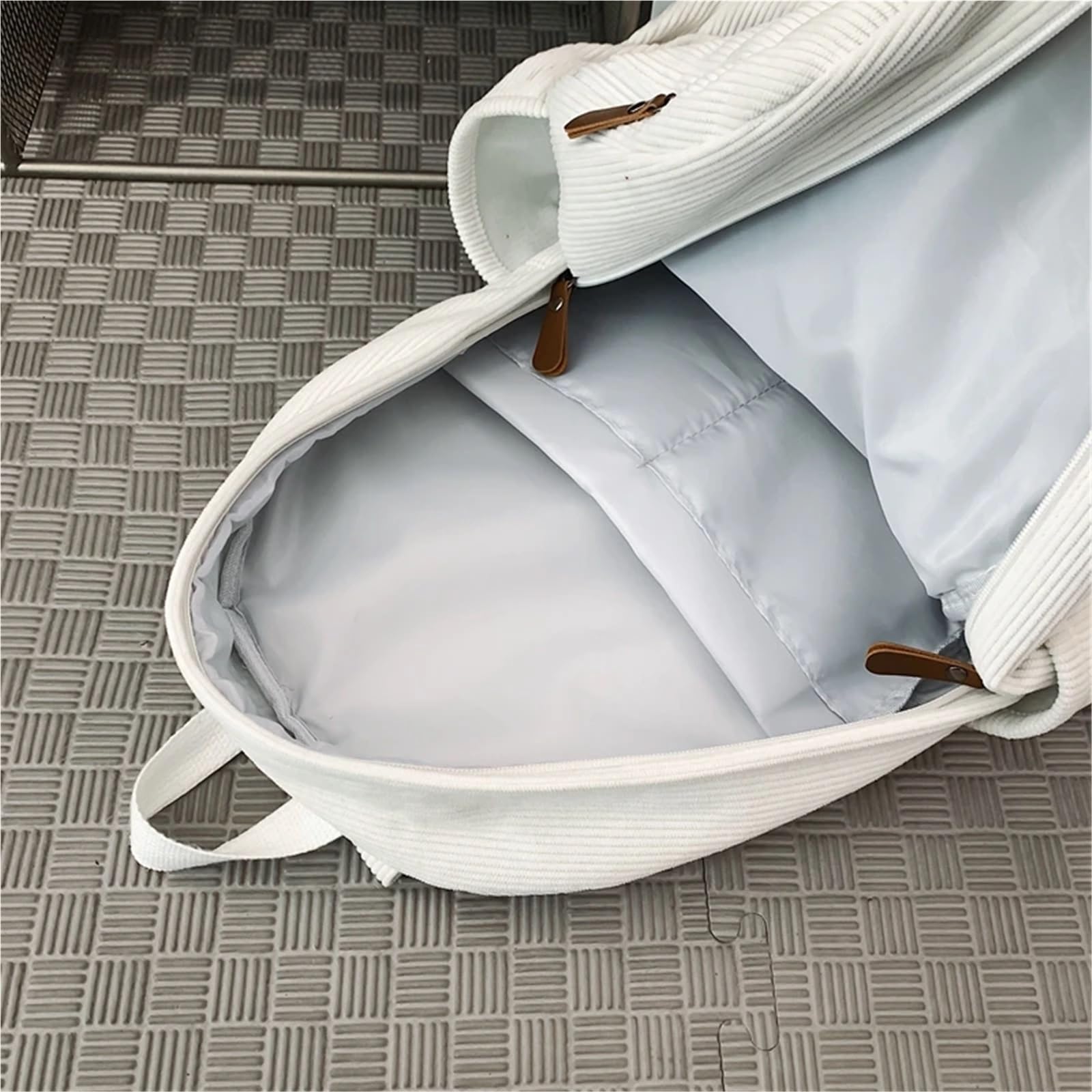 Rucksack Damen Frau Rucksack Cord Schule Buch Taschen for Teenager Weibliche College Tasche Dame Freizeit BagPack GroßE KapazitäT(Khaki)