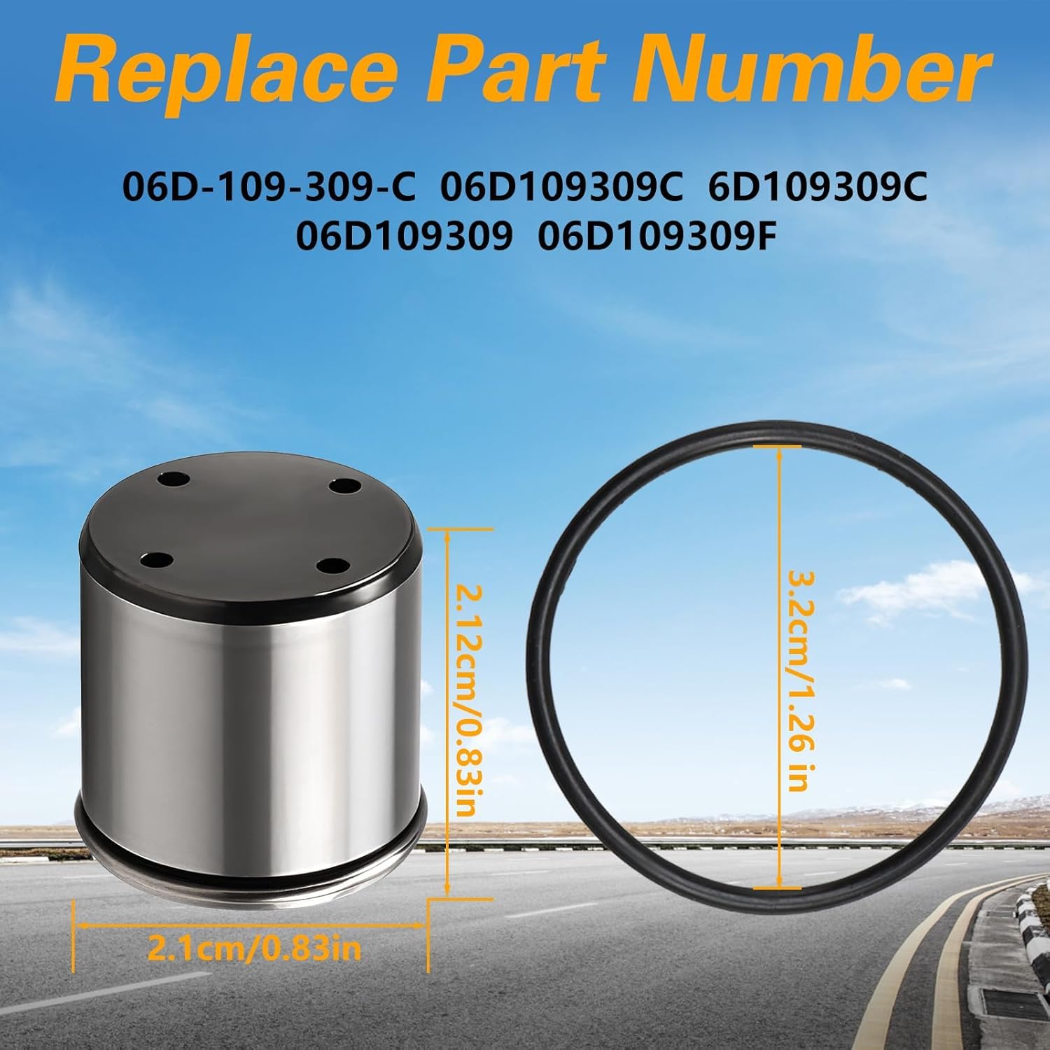 EVRBUL Suivi de came de pompe à carburant compatible avec VW Audi A3 A4 TT 2.0T FSI GTI Golf R Jetta Passat Pompe à carburant haute pression Tappet Arbre à cames Remplacement # 06D-109-309-C