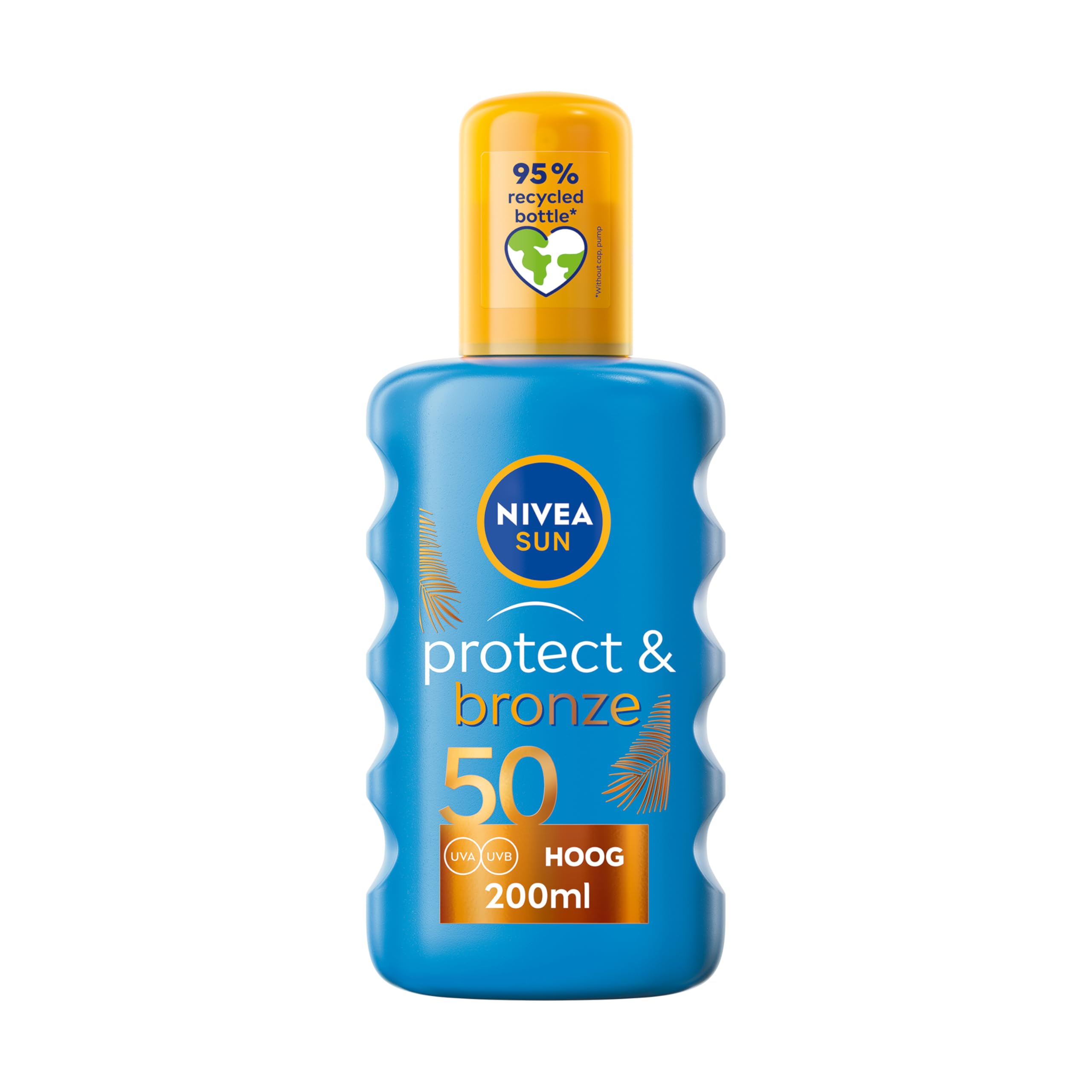 NIVEA SUN Protect & Bronze Zonnebrand Spray - SPF 50 - Zonnespray - Waterproof - Beschermt en Stimuleert een Bruine huid - Met Pro-melanine Extract - Zonbescherming - 200 ml