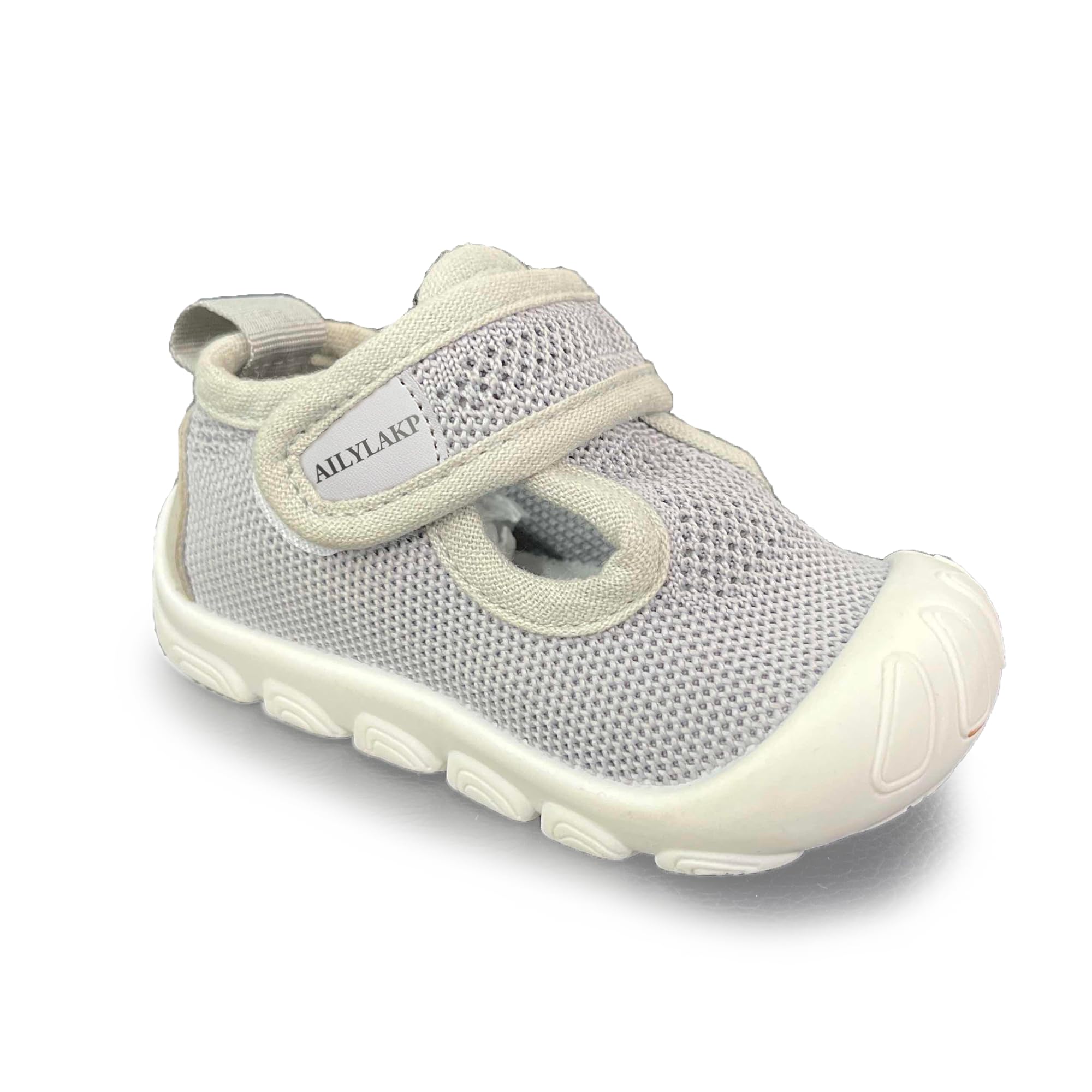AILYLAKP Baby Toddler Girls Boys Shoes Barefoot Infant Shoes Lightweight Breathable for First Walking Sneakers Tennis Slip on Shoes Lightgrey