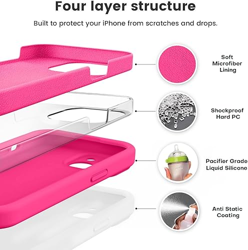 Miniatura 2 de Vooii Funda compatible con iPhone 15 Plus, silicona líquida mejorada protección mejorada de la cámara forro de microfibra suave antiarañazos a