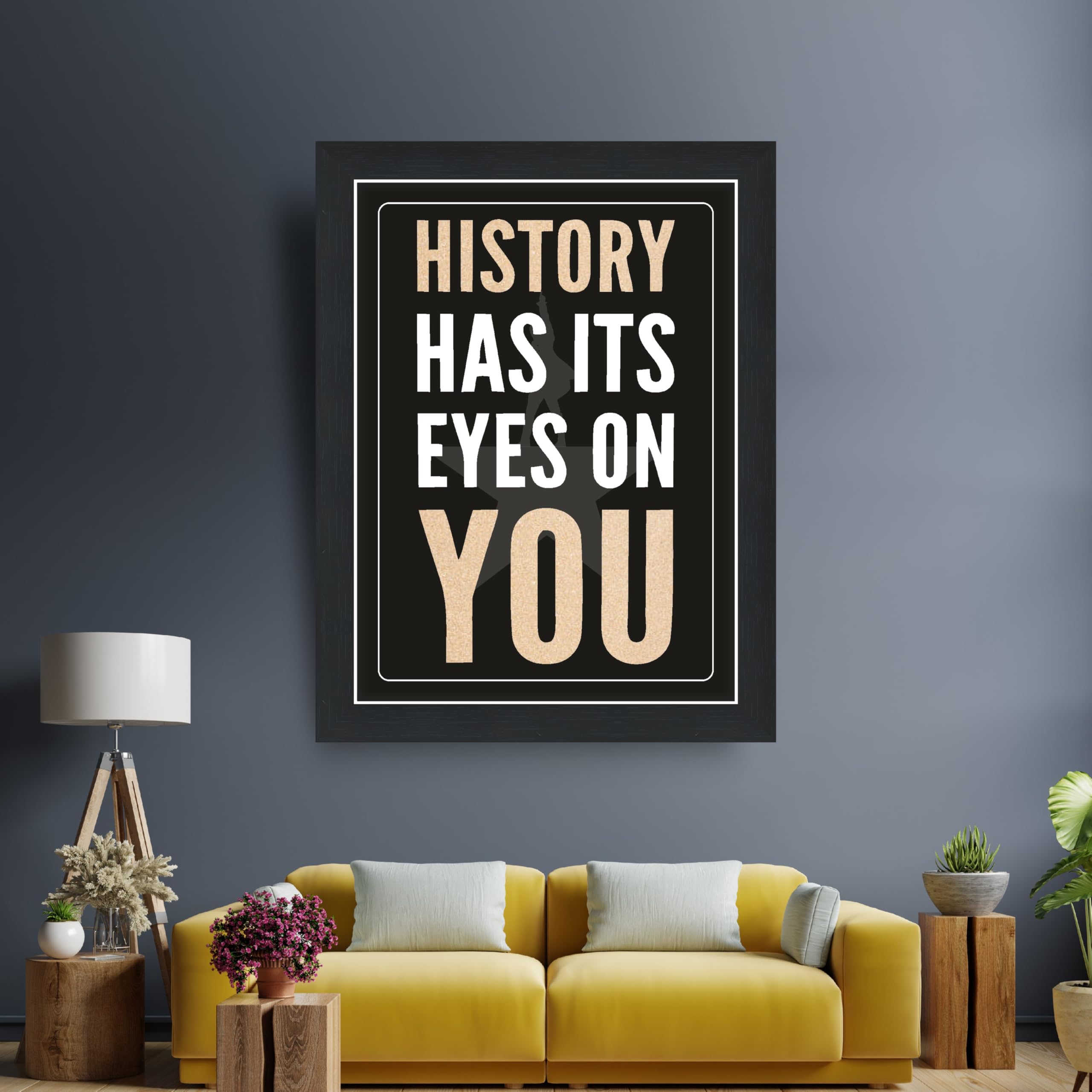 Hamilton History Has Its Eyes On You Quotes 9.25 by 12.8 in Black…