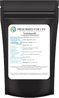 Prescribed For Life Nutriose Powder, Natural Fiber Supplement, Prebiotic Soluble Corn Fiber for Adults, Gluten Free, Vegan, Non GMO (340g)