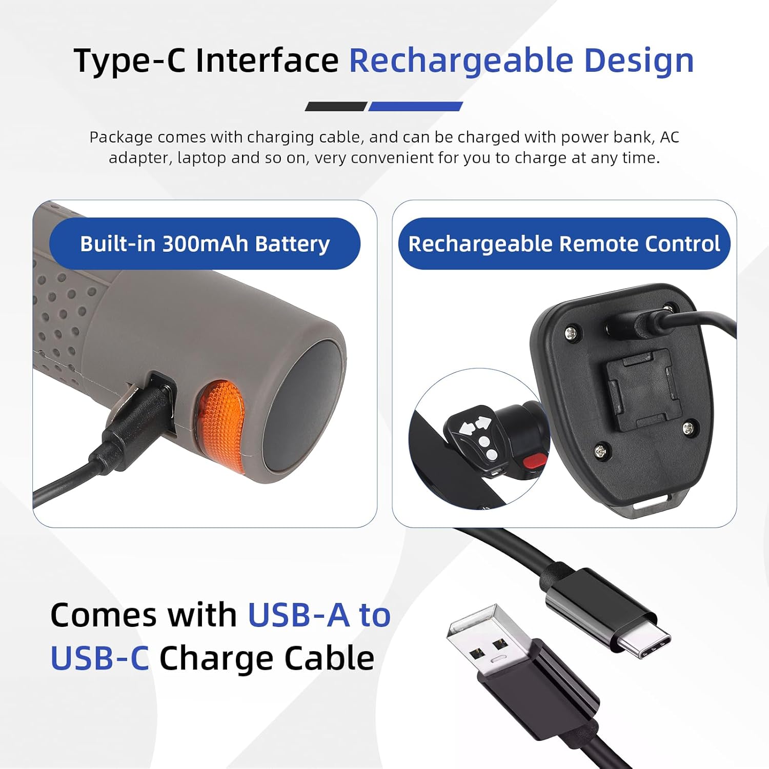 ulip E Scooter Turn Signal, USB Rechargeable Scooter Handle Grips,Smart Handlebar Warning Light with Remote Control, Waterproof Compatible with XIAOMI M365/Pro2/1S Ninebot G30/ES1/ES2/ES4