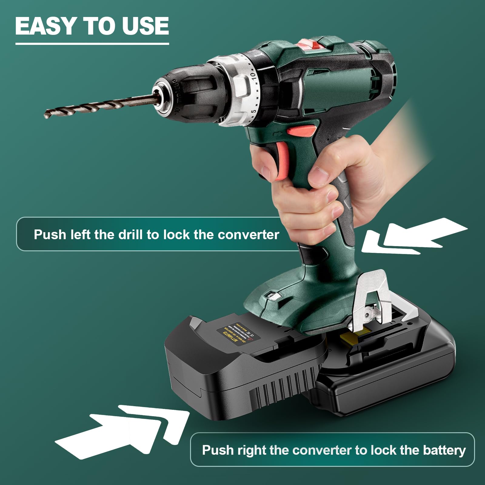 Aikeec Adaptador de Batería Compatible con Makita 18V Li-Ion, Convertidor para Herramientas Eléctricas Metabo 18V (Solo Herramienta, No Compatible con Serie HPT y baterías LiHD)