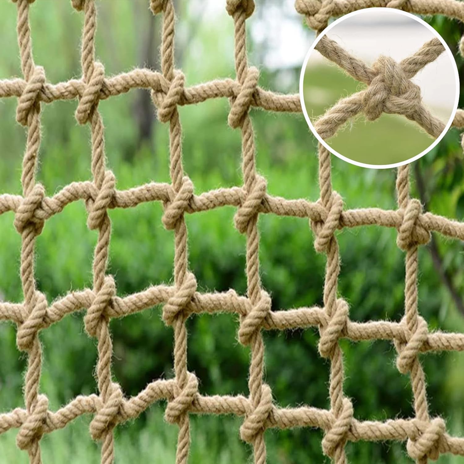 3x6m Jute Safety Net for Kids - Outdoor Climbing Guardrail Mesh, Durable Hemp Rope Netting, Perfect for Play Areas, Climbing, and Outdoor Activities
