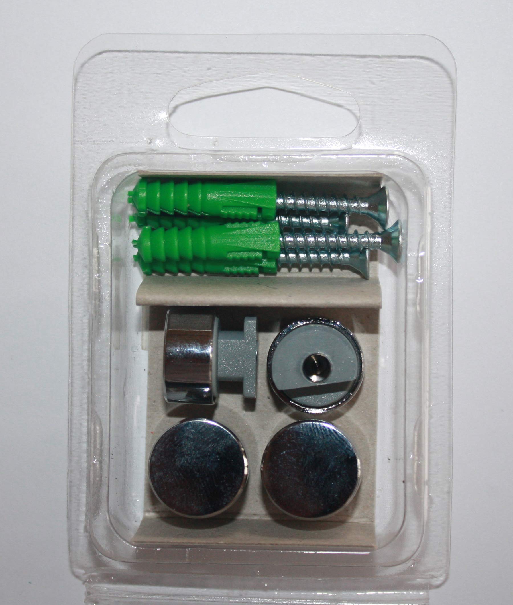 ChicFixBrushed Nickel Round Mirror Clips - Set (4-Pack) Chrome