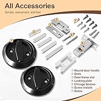 Vista 3 de Cerradura de puerta redonda empotrada, manija de puerta empotrada oculta de acero inoxidable 304, perilla de puerta de perfil bajo para puerta