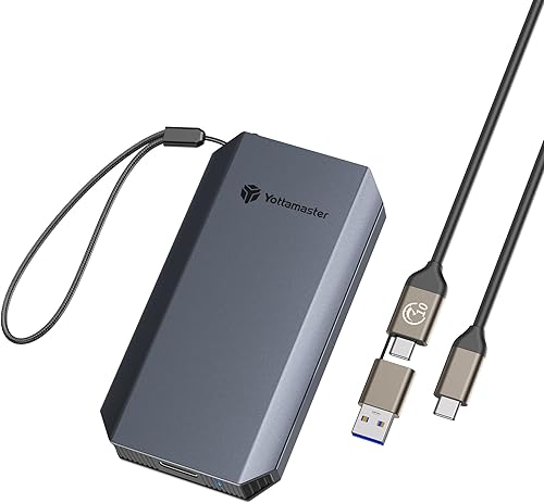 Yottamaster SSD externo de 1 TB, hasta 460 MBs, cable USB C 2 en 1 y cordón, unidades de estado sólido portátiles, compatible con 4K ProRes HDR