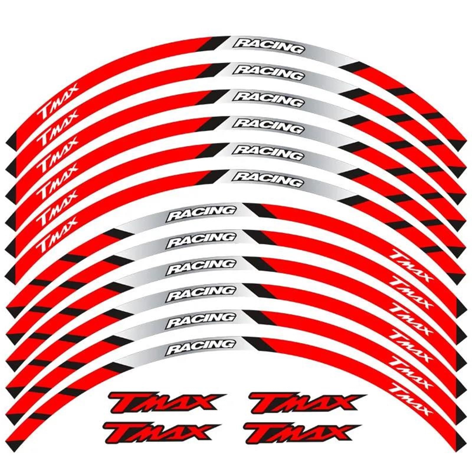 12 Strips Motorcycle Reflective Decals Wheels Moto Rim Stickers Decoration Styling Protection Sticker for Yamaha T MAX
