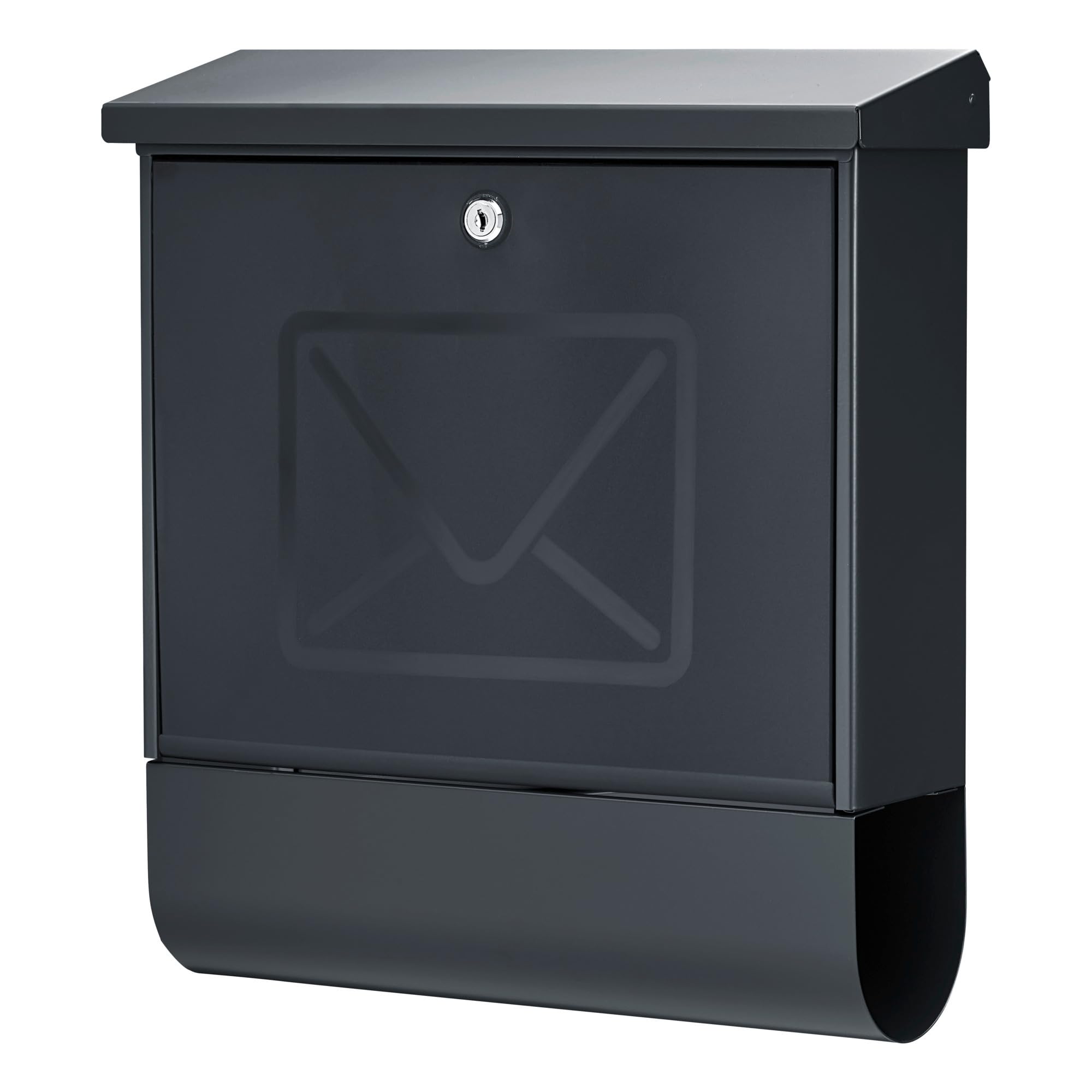 BURG-WÄCHTER Briefkasten Lucenta 2700 ANT, verzinkter Stahl, Anthrazit, DIN C4, ohne Namensschild, 2 Schlüssel