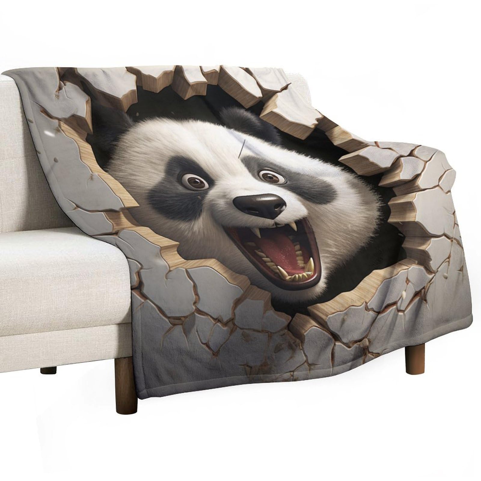 Plaid panda 3D personnalisé : le cadeau de Noël et Thanksgiving idéal