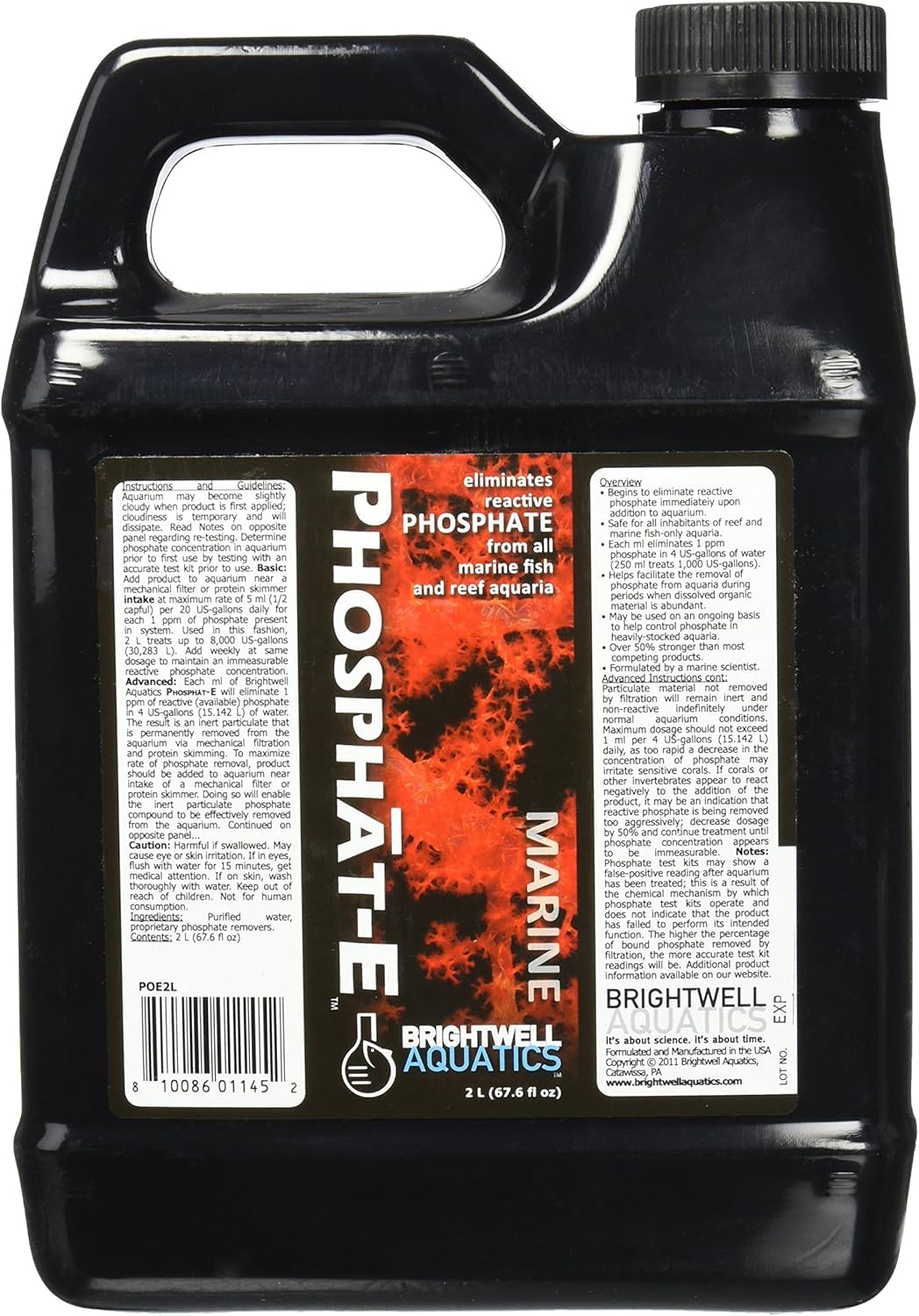 BRIGHTWELL AQUATICS abapoe2l phosphat-e líquido Agua Salada acondicionadores para Acuario, 67.6-Ounce