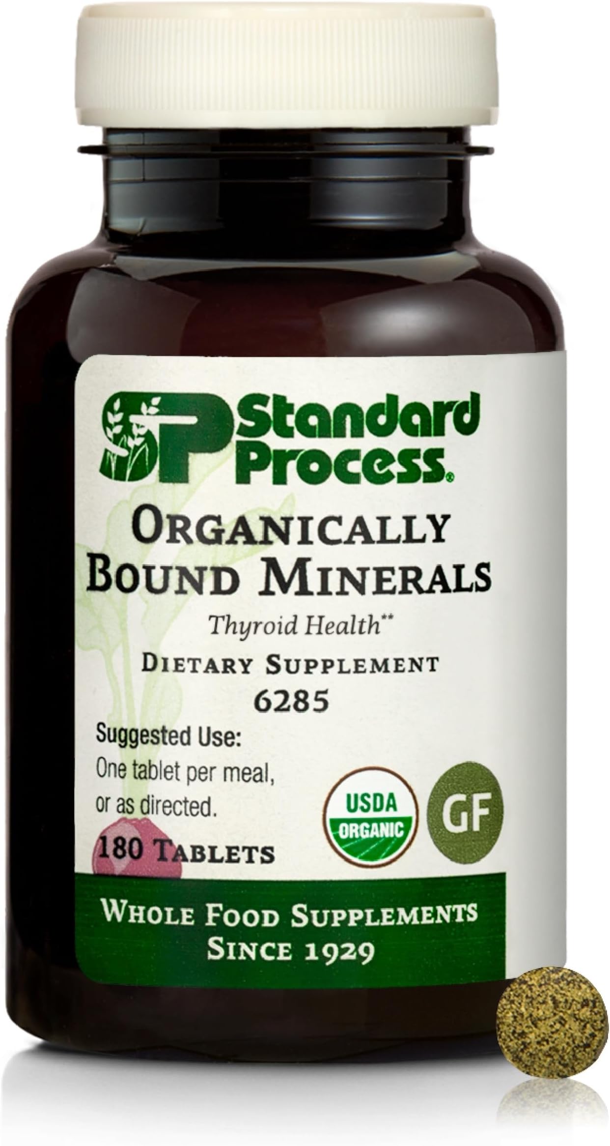 Standard Process Organically Bound Minerals, Natural Iodine, 180 Tablets