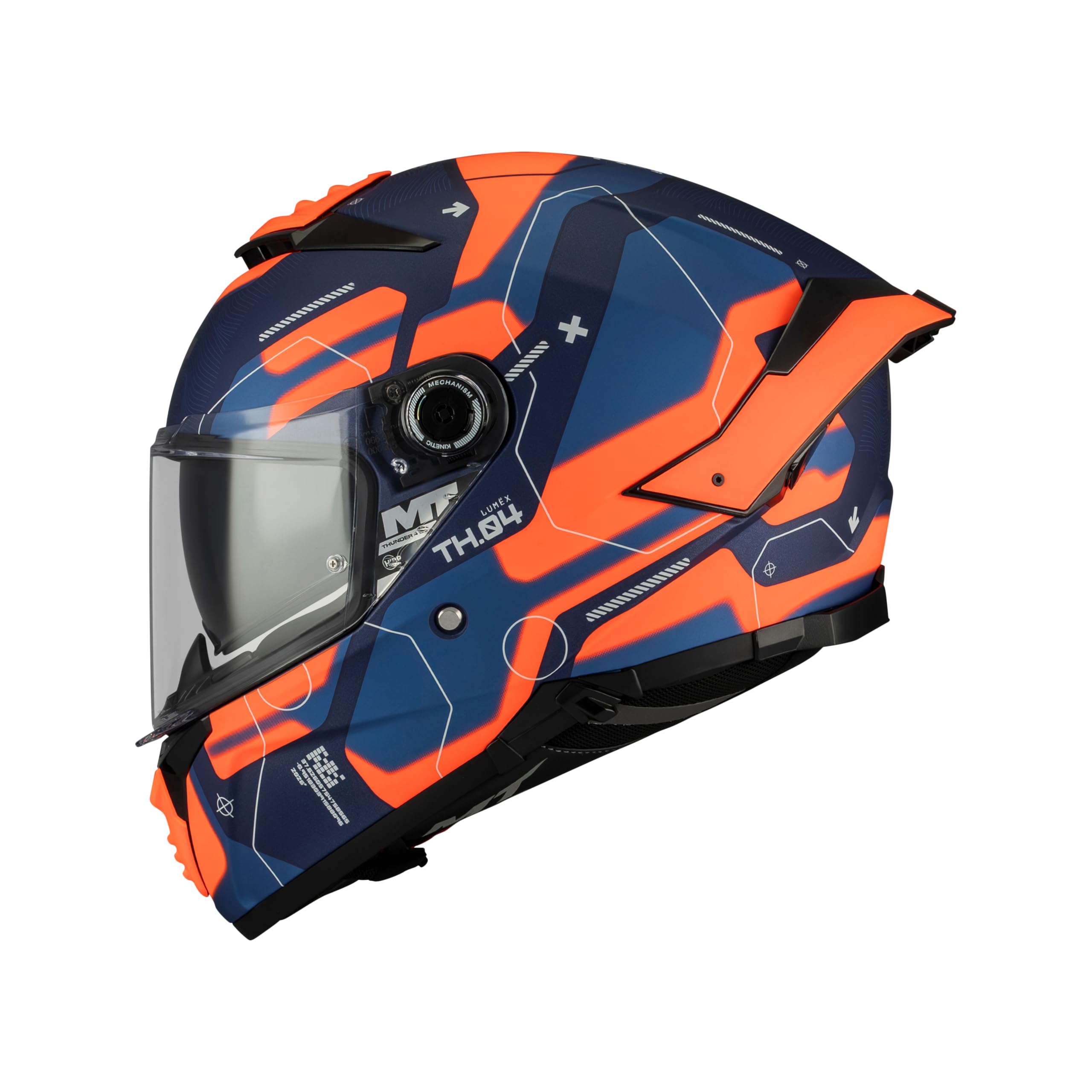MT Helmets Thunder 4 SV – Casco Moto Integral con Visor Solar Full Vision, Pantalla Antivaho Compatible con Pinlock, Interior Lavable y Calota HIRP | Homologado ECE 22.06 & DOT